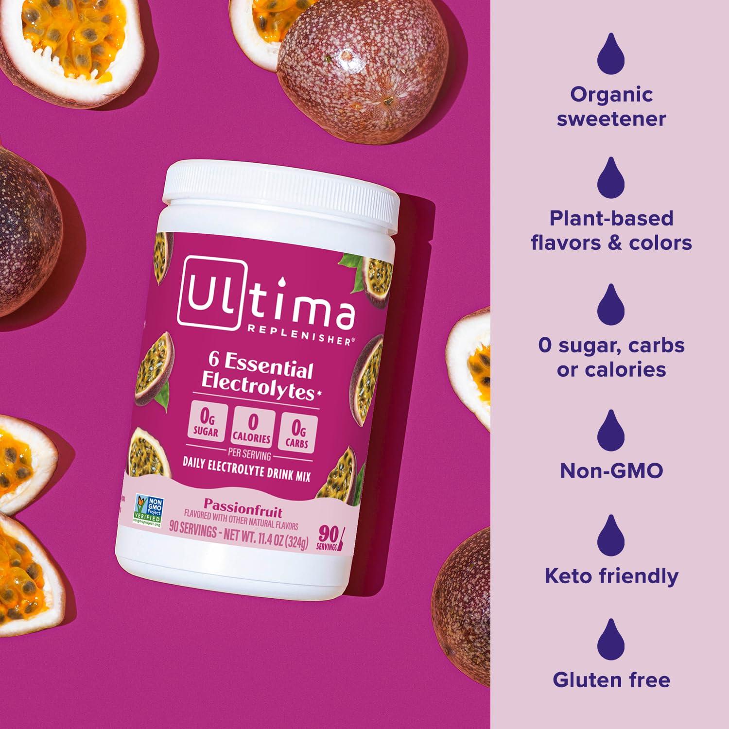 Ultima Replenisher Daily Electrolyte Powder Drink Mix – Sugar Free – Passionfruit, 90 Servings – Hydration Powder with 6 Key Electrolytes and Trace Minerals – Keto Friendly, Non-GMO - Image 5