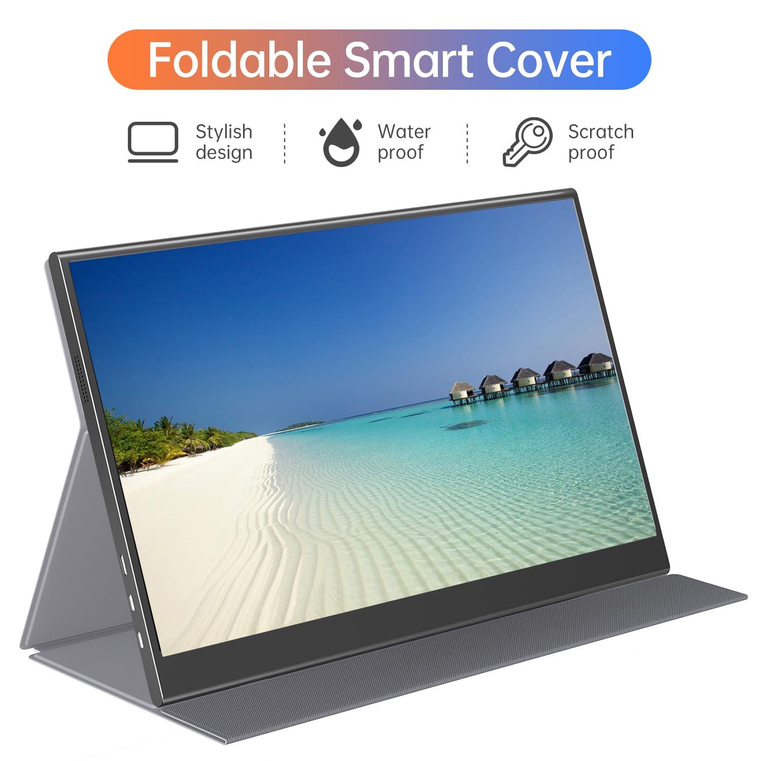 ForHelp 15.6inch Portable Monitor,1080P USB-C HDMI Second External Monitor for Laptop,PC,Mac Phone,PS,Xbox,Swich,IPS Ultra-Thin Zero Frame Gaming Display/Premium Smart Cover - Image 7