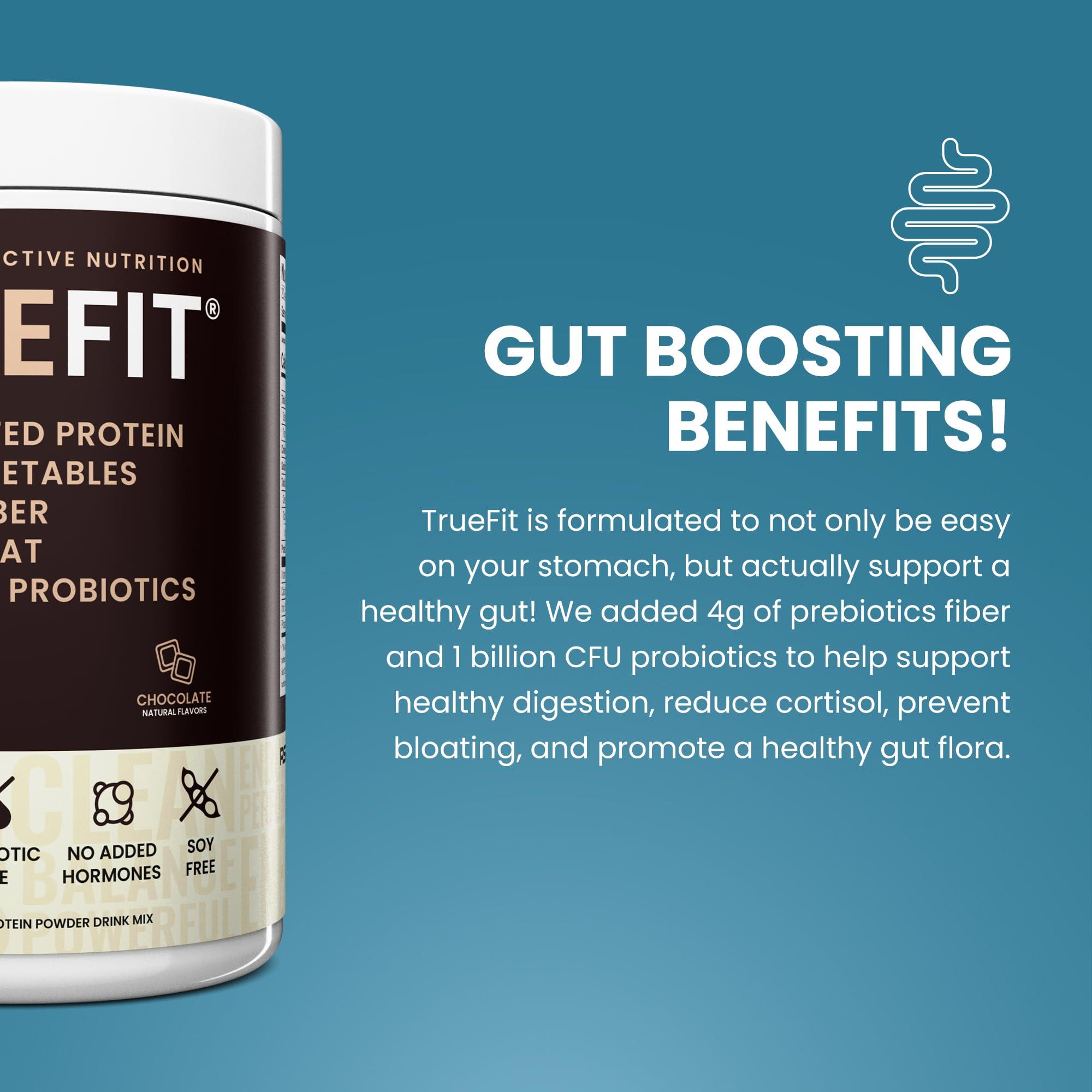 TrueFit Gut Healthy Protein Powder, Grass-Fed Whey Meal Replacement Shake with Prebiotics, Probiotics, & Organic Superfoods, Keto, Gluten Free 1.85 lbs - Image 3