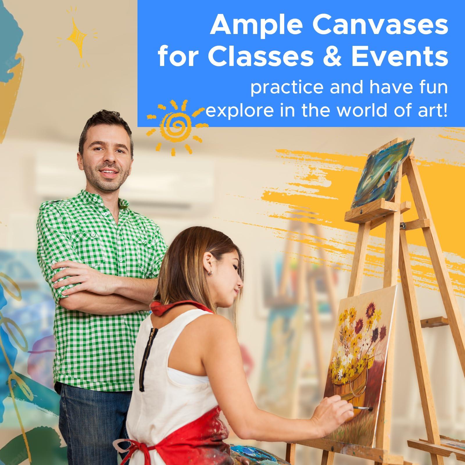 YOURSORTER 54 Pack 5x7 Inch Canvas Boards for Painting Bulk, Kids Art Novices Blank Painting Canvases, Gesso Primed Acid-Free 100% Cotton Canvas Panels for Acrylic Oil Watercolor Tempera Paint - Image 7