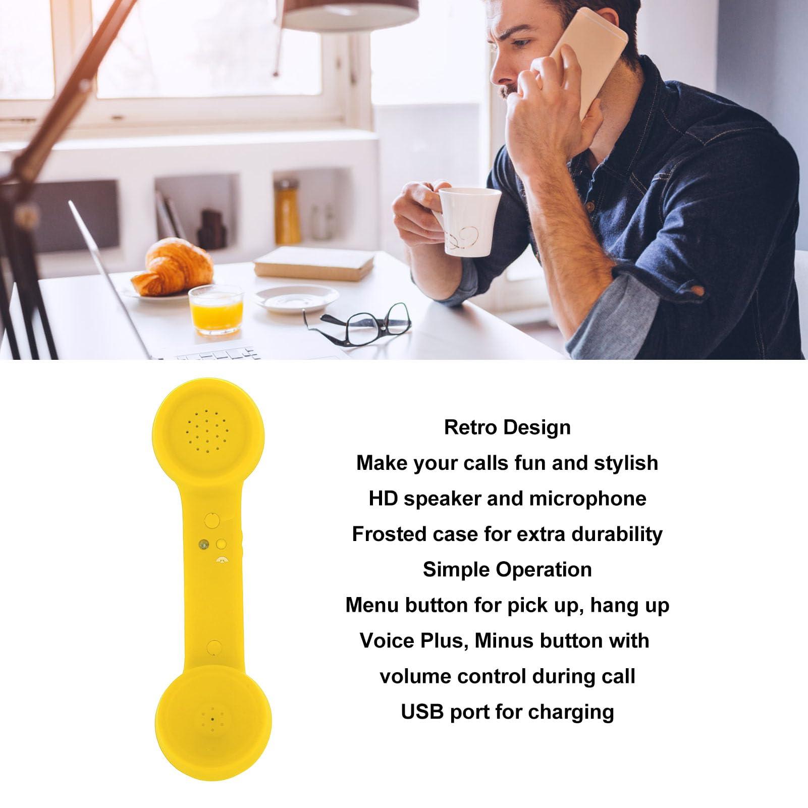 Retro Phone Handset with Bluetooth, Radiation Proof Handset Receivers for Cell Phone with Comfortable Call, Classic Vintage Cordless Telephone Handset Mic Headphones - Image 2