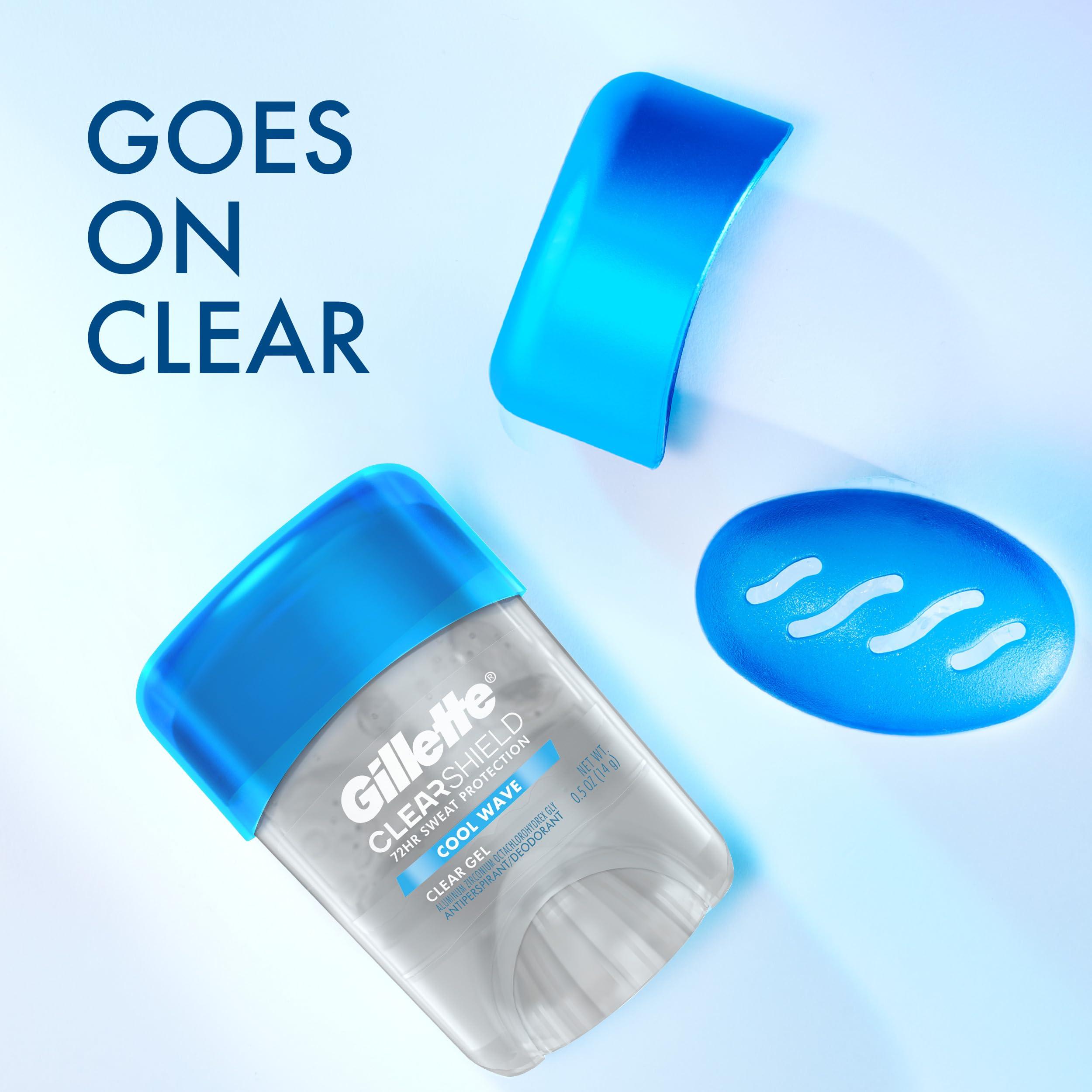 Gillette Antiperspirant and Deodorant for Men, 72hr Sweat & Odor Protection, Long Lasting Freshness, Anti-White Mark Technology, Clear Gel, Cool Wave Scent, 0.5 oz - Image 2
