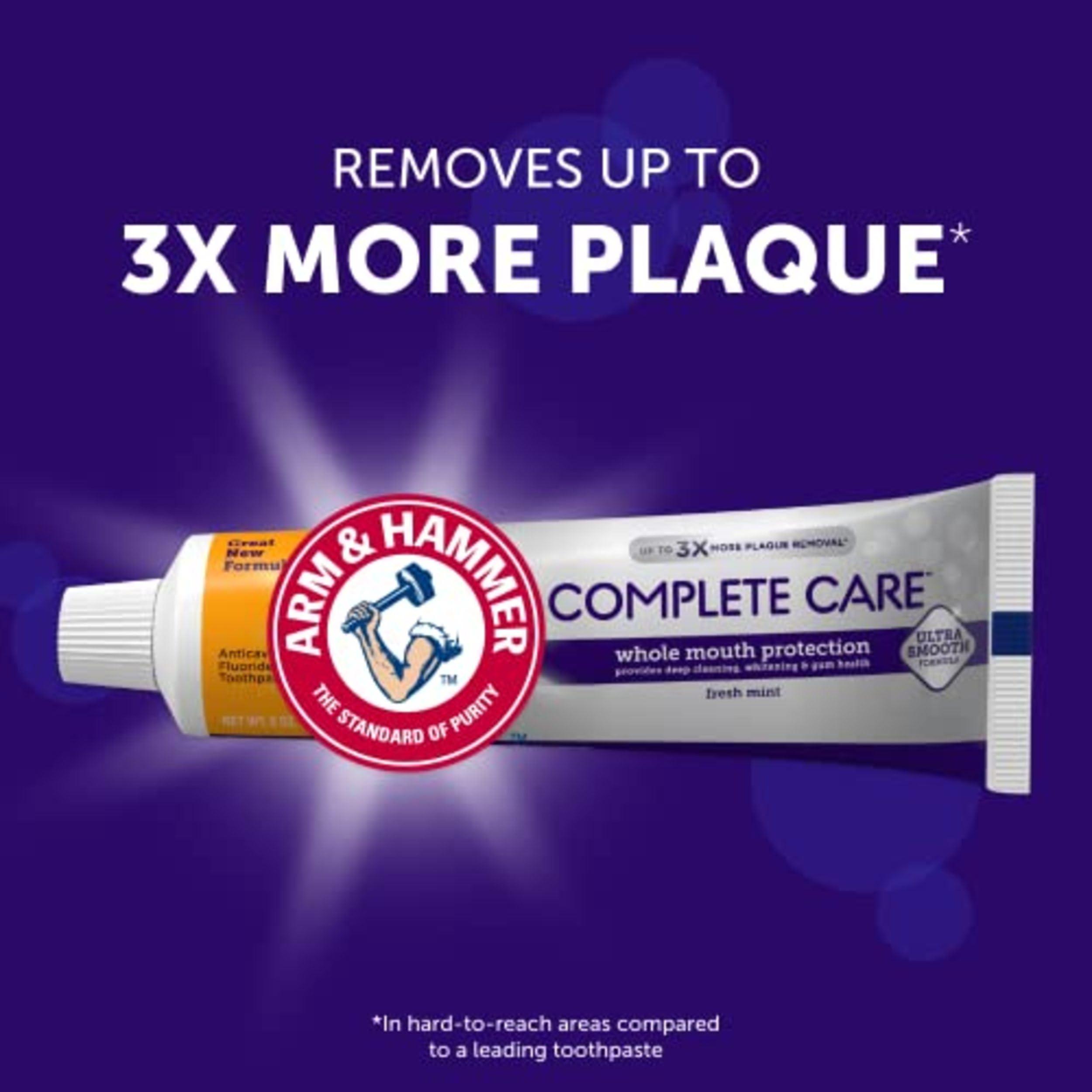 ARM & HAMMER Complete Care Toothpaste, Teeth Whitening Toothpaste, Fluoride, Whole Mouth Protection, Fresh Mint Flavor, 6.0 oz (Pack of 4) - Image 3