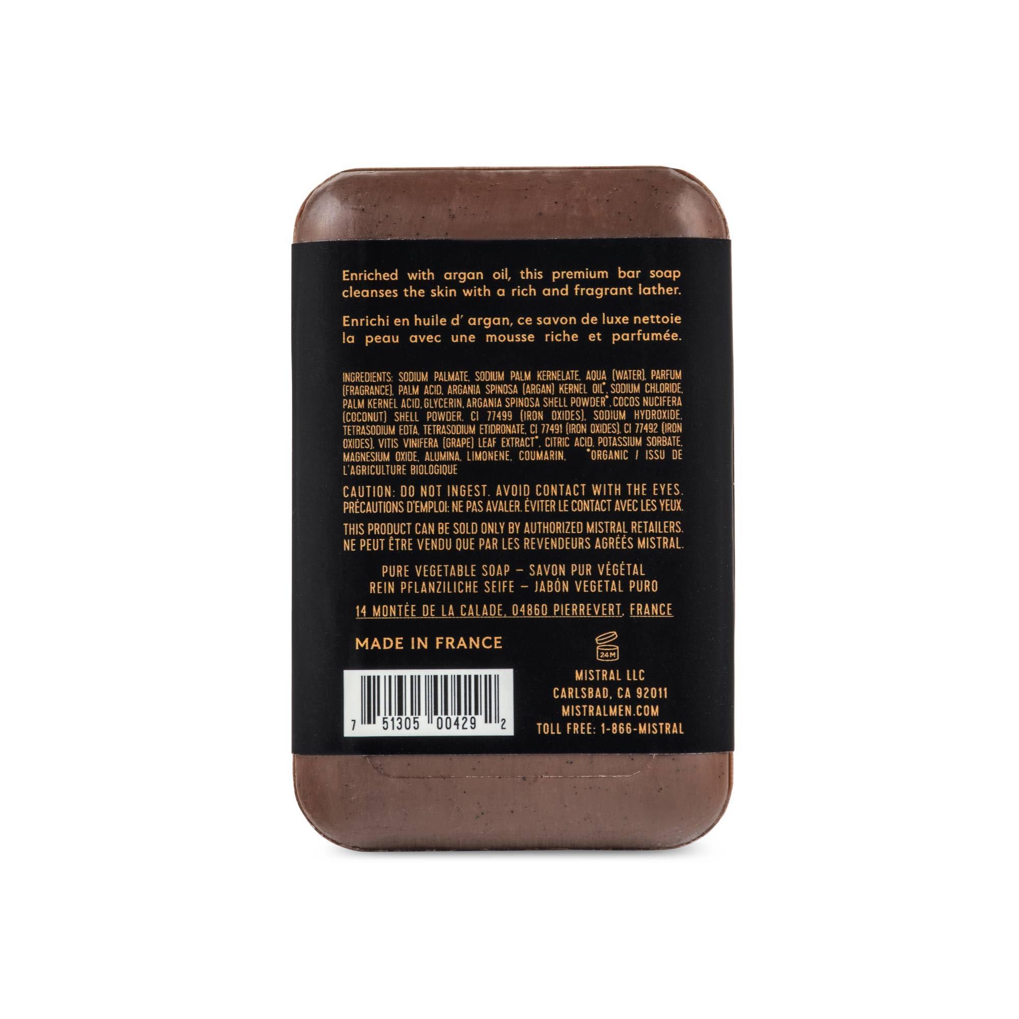 Mistral Bourbon Vanilla Luxury Bar Soap for Men | Men’s Natural Soap Bar | Paraben, Phthalates Free | Moisturizing & Triple-Milled Natural Soap for Men - Made in France | Large, 8.8 oz - Image 2