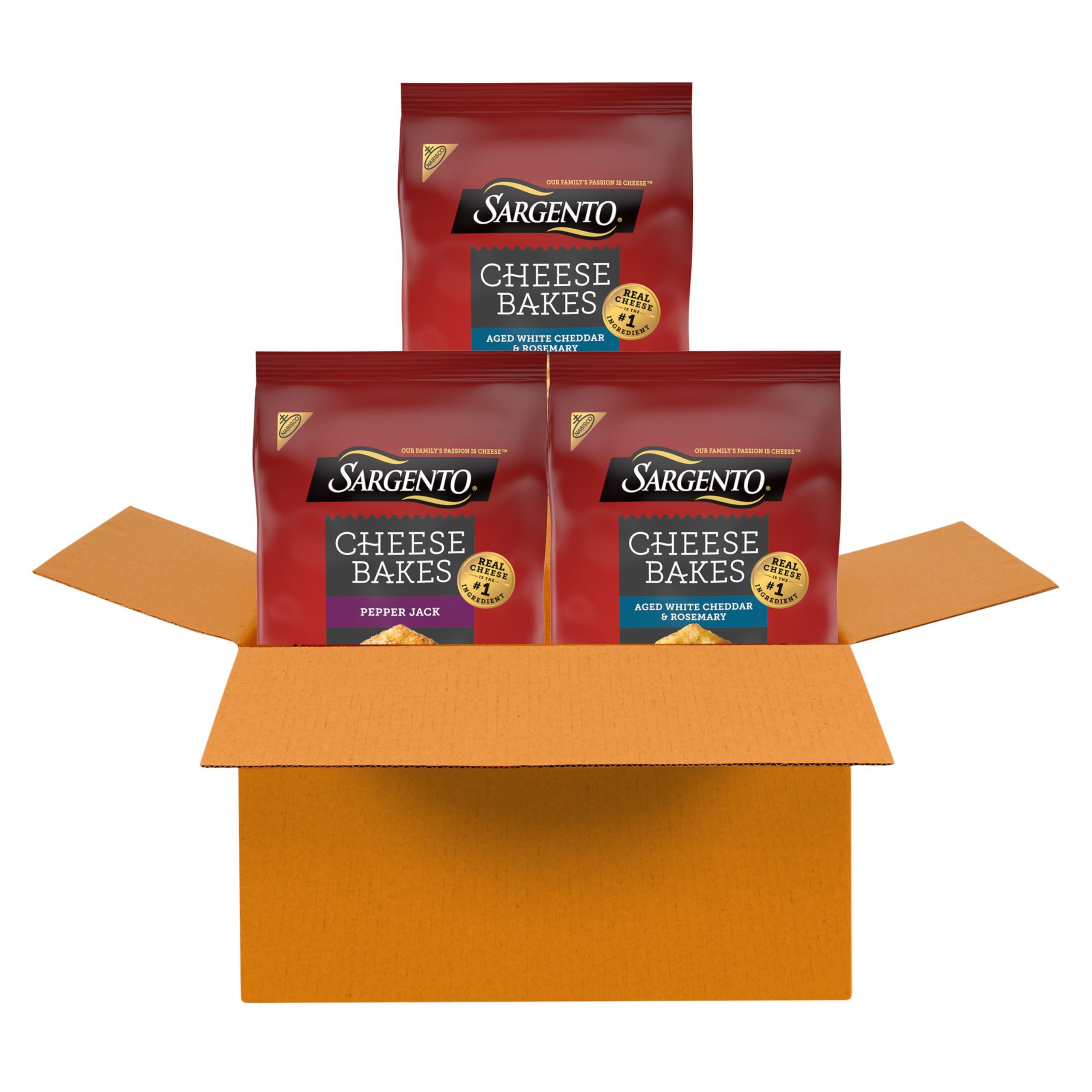 Sargento® Cheese Bakes Crackers Variety Pack, Aged White Cheddar and Rosemary and Pepper Jack, Cheese Crackers, Lunch Snacks, Bulk Snacks, 3 Bags - Image 10