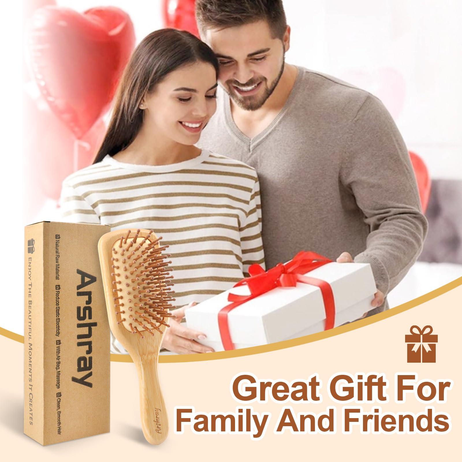 Arshray Wooden Bamboo Hair Brush with Wooden Handle and Bamboo Bristles,Reduces Static,Ideal for Dry,Curly,Thick,Thin and Straight Hair - Image 6