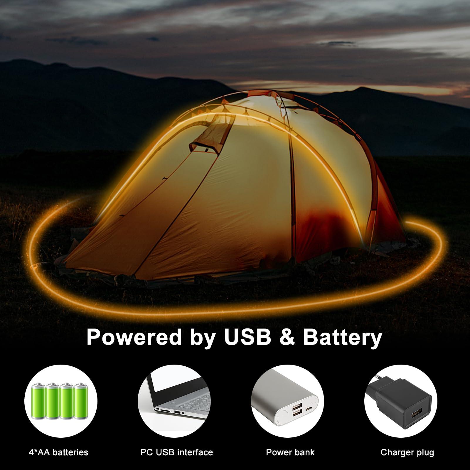 LumBelle COB LED Strip Lights Battery Powered, 6.6ft 640 LED Light Strip Dimmable Cuttable Flexible LED Tape Light for Bedroom, Dormitory, Tent, TV, Under Cabinet DIY Lighting Warm White 2700k - Image 8