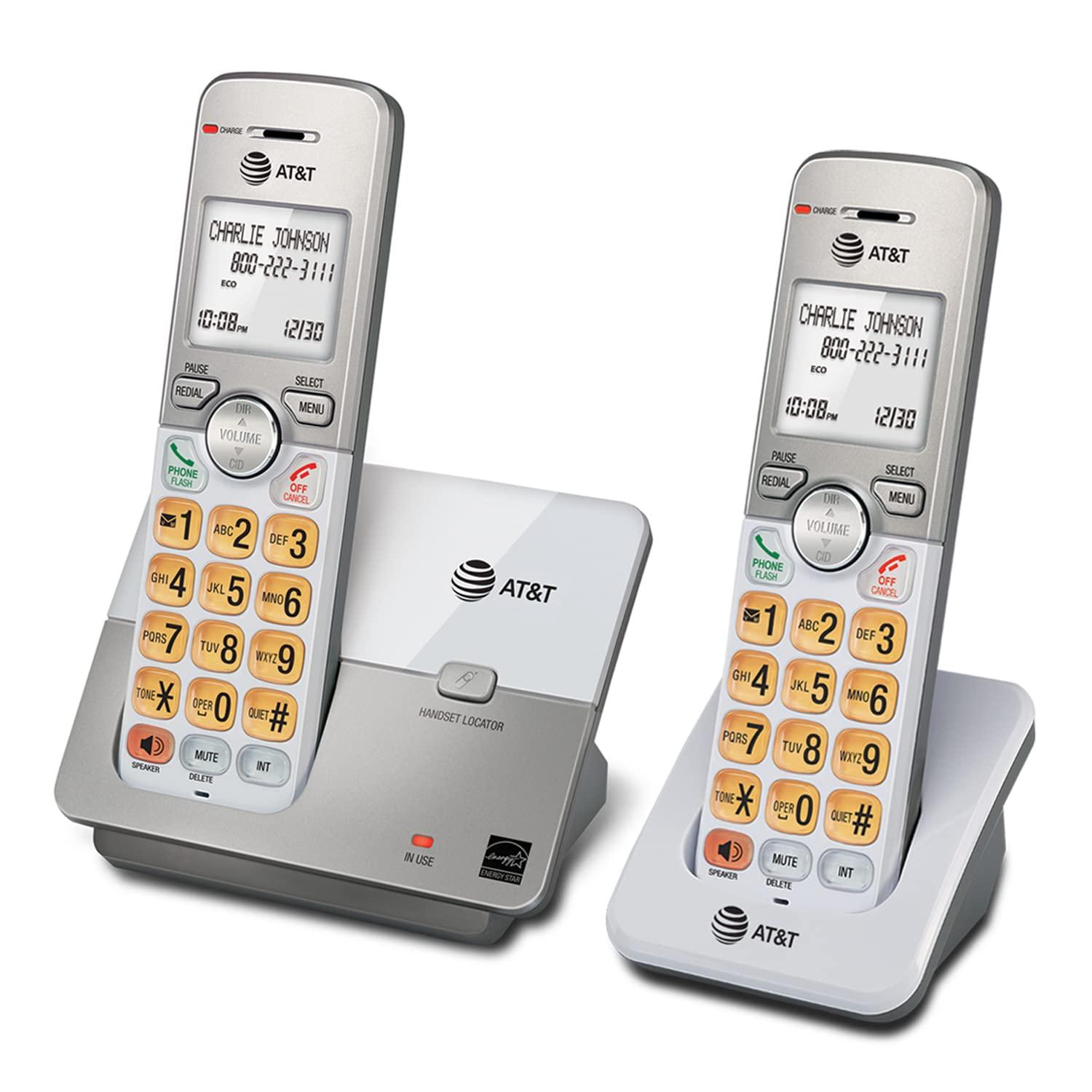 AT&T EL51203 2 Handset DECT 6.0 Cordless Home Phone Full-Duplex Handset Speakerphone, Backlit Display, Lighted Keypad, Caller ID/Call Waiting, Phonebook, Eco Mode, Voicemail Key, Quiet Mode,Intercom - Image 11