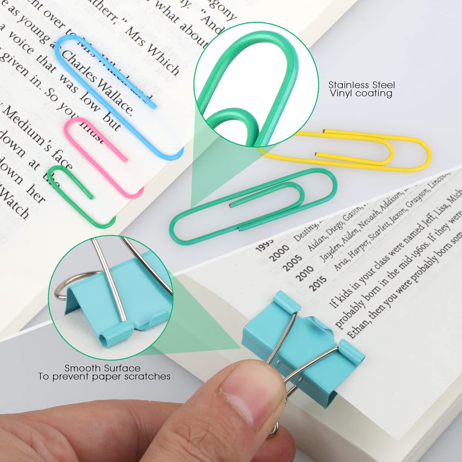 300 Pcs Binder Clips, Rubber Bands, Office Set, Paper Clips, School & Teacher Supplies for Office Desk Essentials (Assorted Sizes) - Image 4