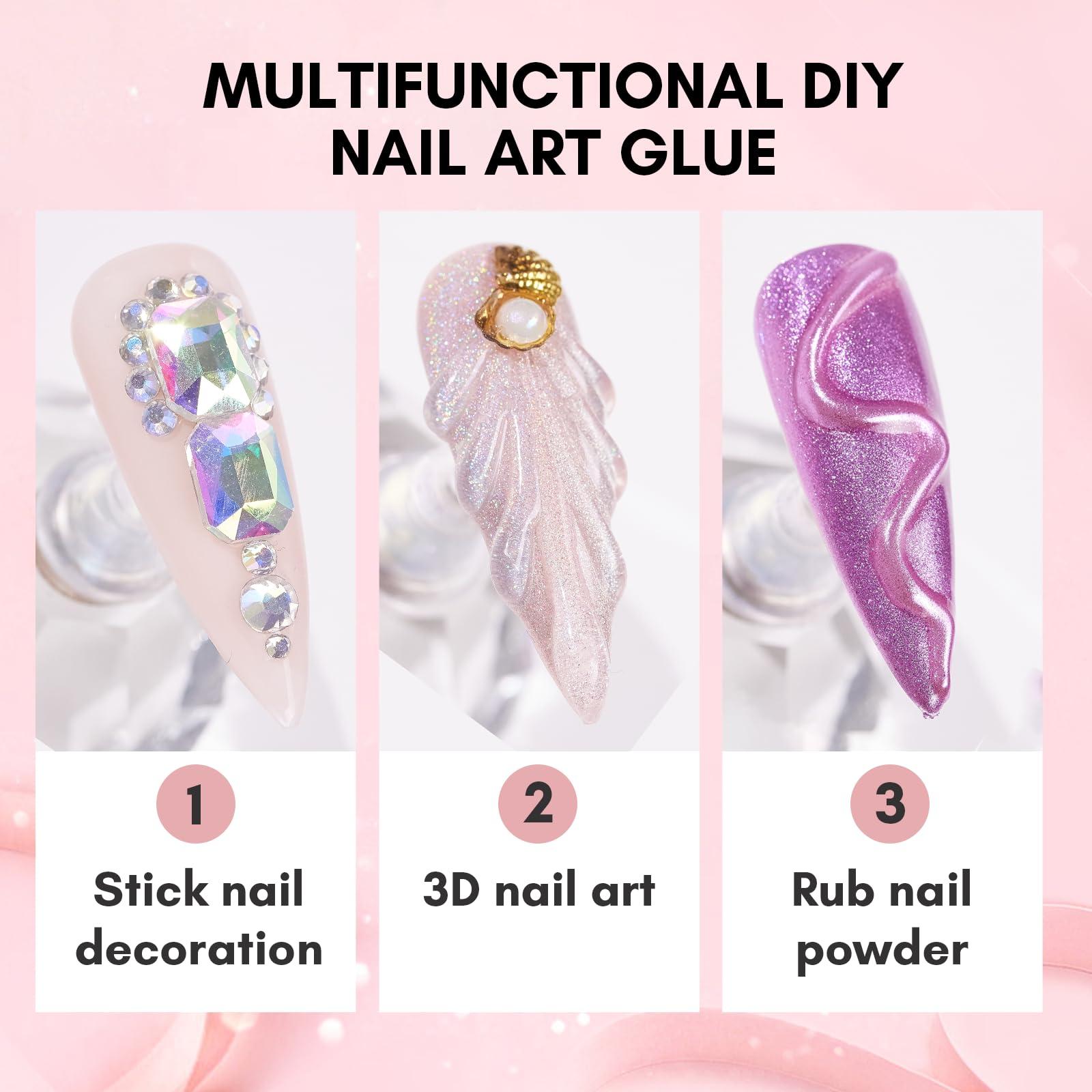 Makartt Nail Rhinestone Glue for Nails: Super Strong Gel Nail Glue for Decorations Nail Charm 3D Nails Bling Gel for Nail Gem Nail Art Jewel Diamonds 30ML Cured Need Beauty - Image 2