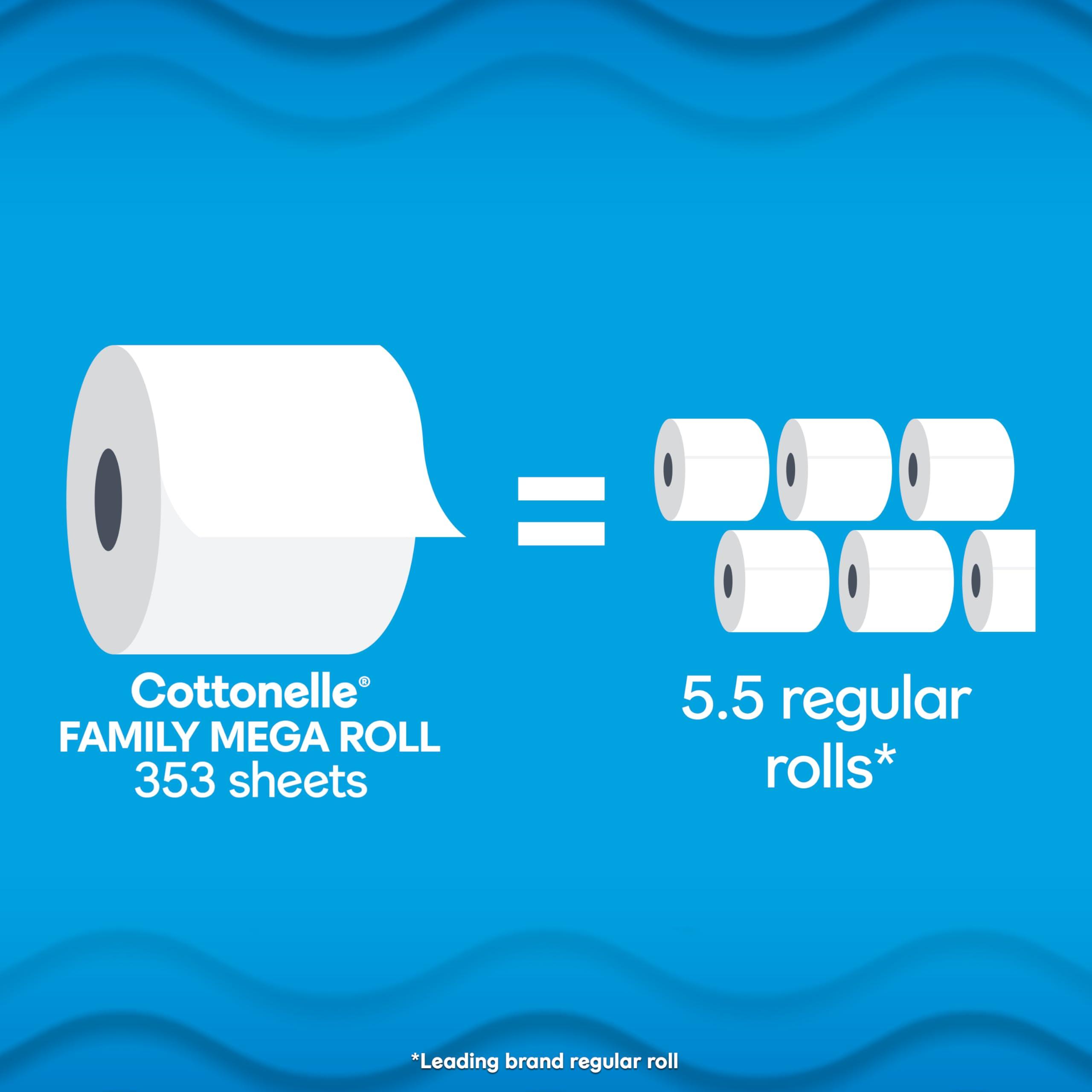 Cottonelle Ultra Clean Toilet Paper with Active CleaningRipples Texture, Strong Bath Tissue, 32 Family Mega Rolls = 176 Regular Rolls (8 Packs of 4) - Image 3