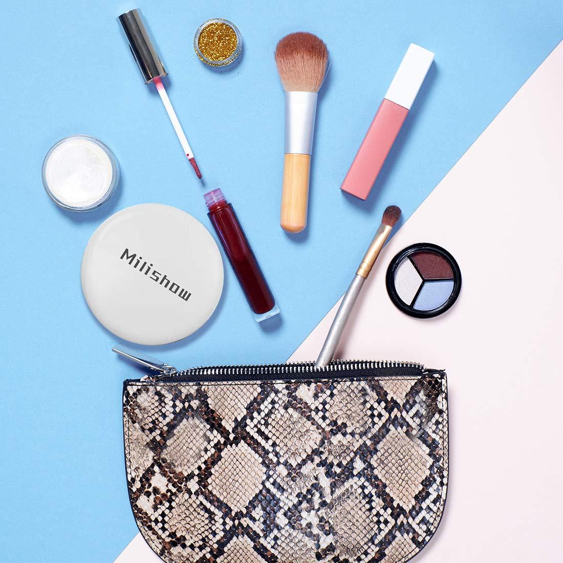 Milishow Compact Mirror with LED Light,1x/10x Magnifying Rechargeable Mirror,3.5in, Dimmable Travel Mirror for Purse,Pocket,Handheld 2-Sided Makeup Mirror - Image 5