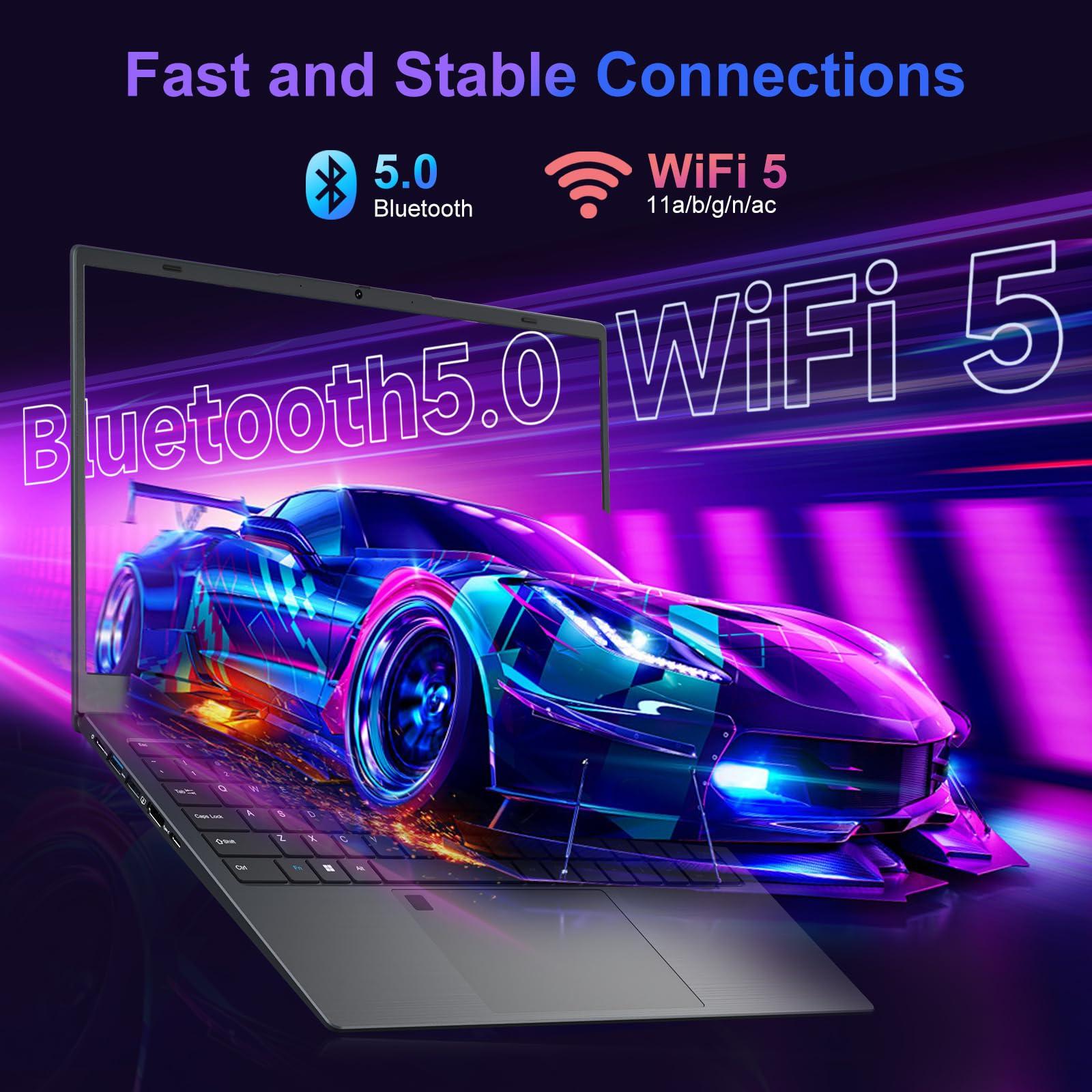 Akocrsiy 15.6 Inch Student Business Laptop Computer, LPDDR5 12GB RAM 512GB ROM, Intel N95 Processor(Up to 3.4GHz), Windows 11 Pro with FHD IPS Display, WiFi 5, Bluetooth 5.2, Type-C, HDMI, USB 3.2 - Image 7