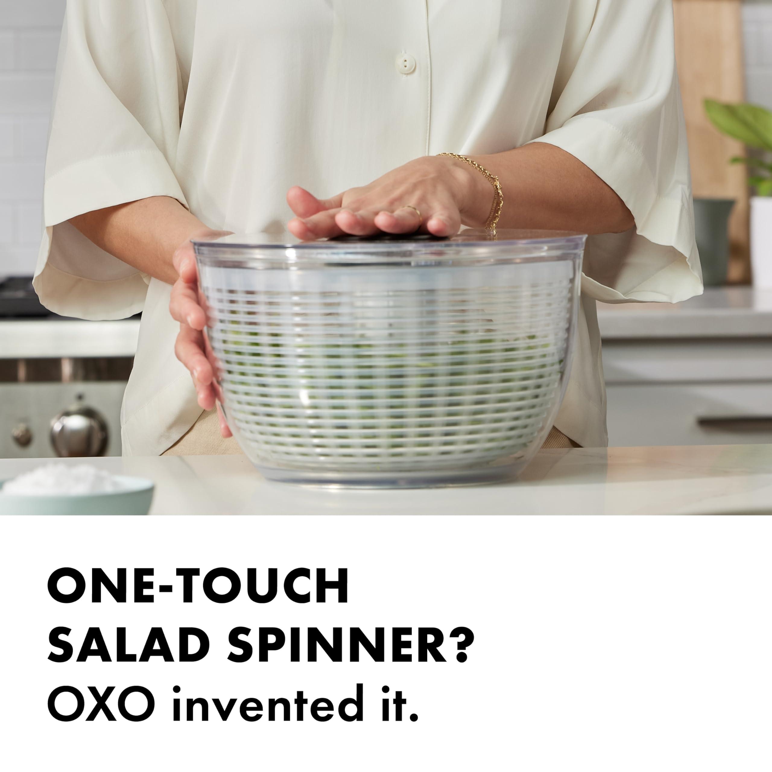 OXO Good Grips Salad Spinner | Lettuce Spinner | Fruit Washer | Fruit Washing Bowl with Strainer | Vegetable Cleaner | Salad Cleaner | Lettuce Washer | 6.22 Quart Capacity - Image 2