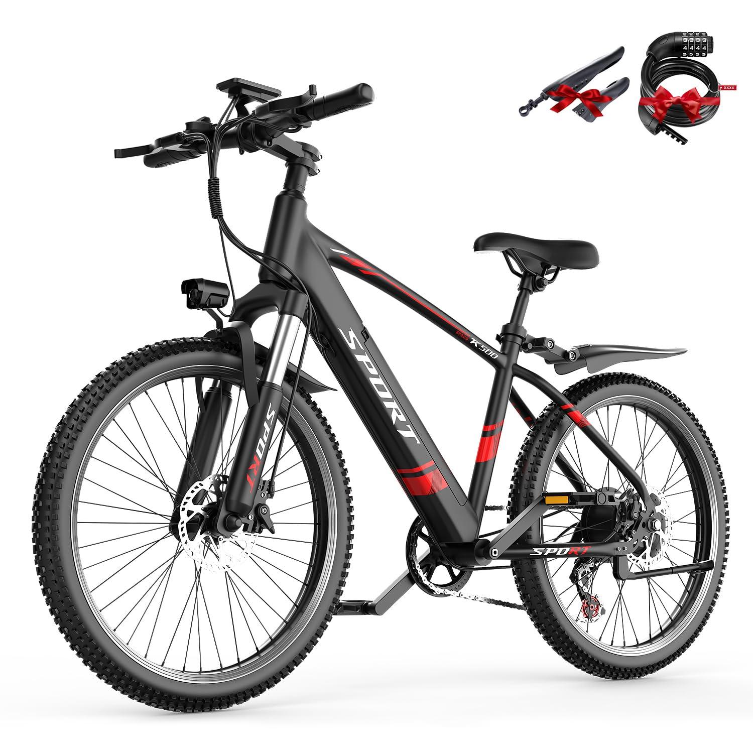 AZHAR Electric Bike for Adults, 26" Electric Mountain Bike, 750W Peak Power Motor, Up to 25 MPH 45 Miles, Electric Bicycle with 48V 10AH Removable Battery, UL 2849