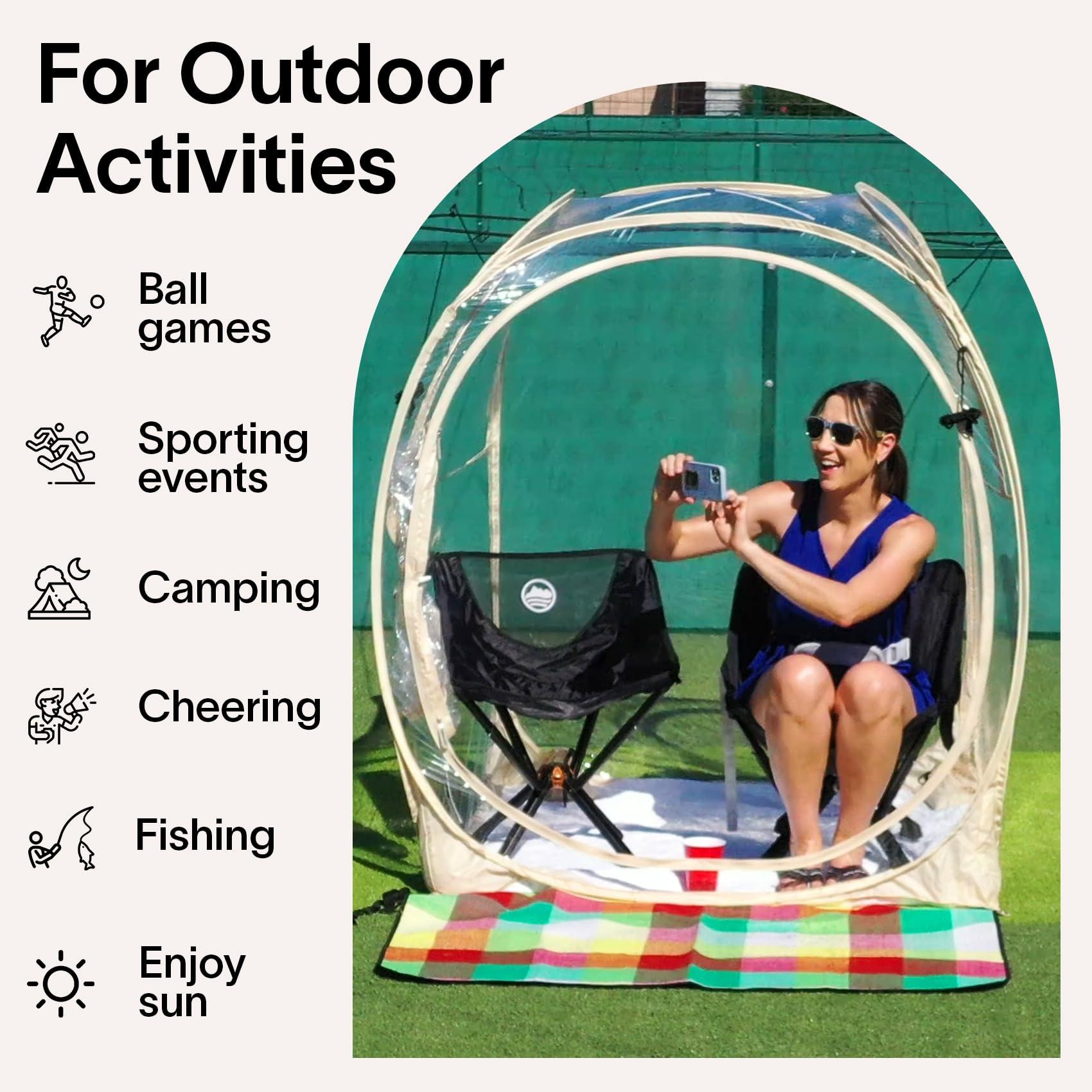 EighteenTek Pod All Weather Sports Tent with Sealed Floor - Instant Tent Shelter - Outdoor Bubble Tent - Rain Tent Camping Sun Shelter Pop Up Clear, Patent Pending for Sports Events Fishing Cheering - Image 5