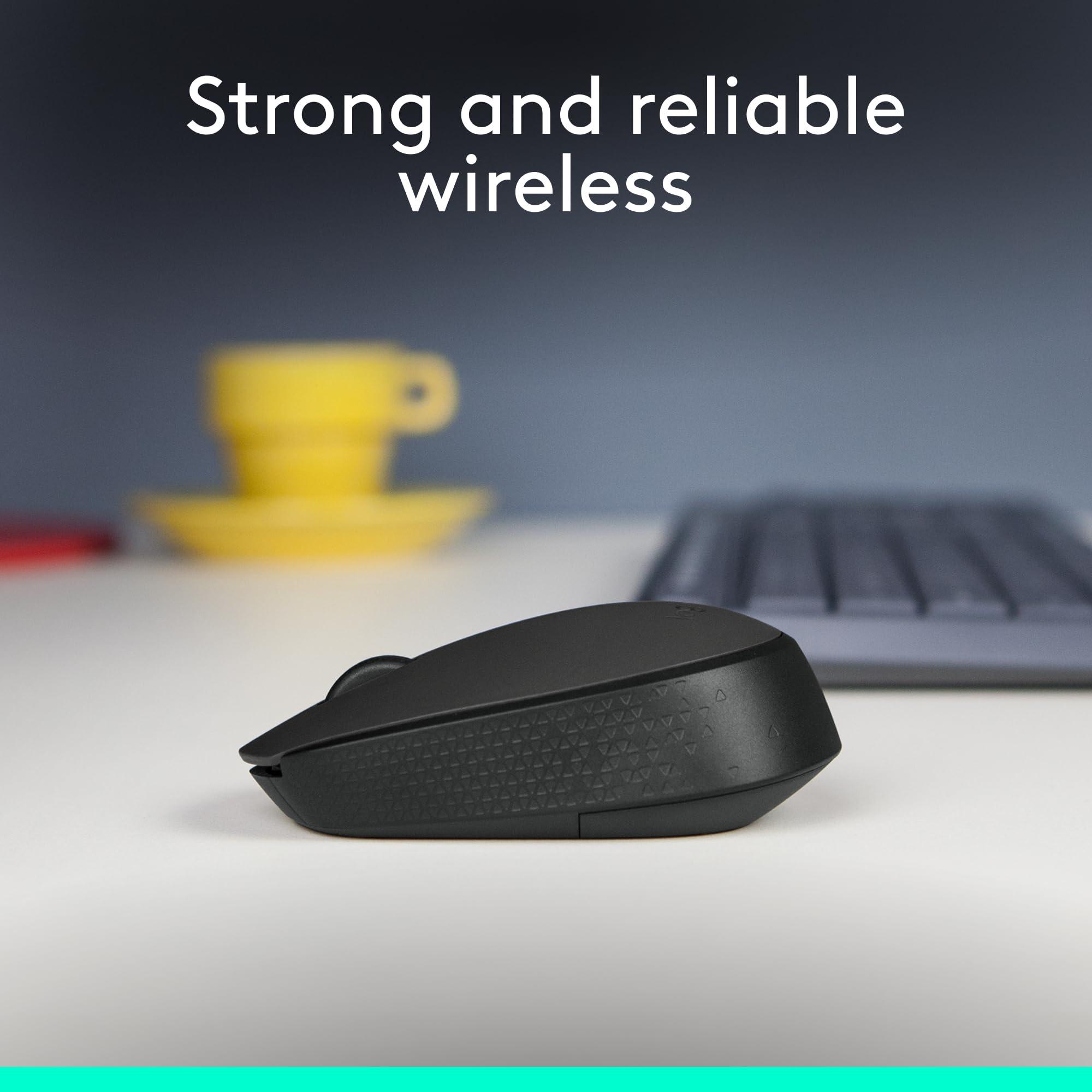 Logitech M170 Wireless Mouse for PC, Mac, Laptop, 2.4 GHz with USB Mini Receiver, Optical Tracking, 12-Months Battery Life, Ambidextrous - Black - Image 2