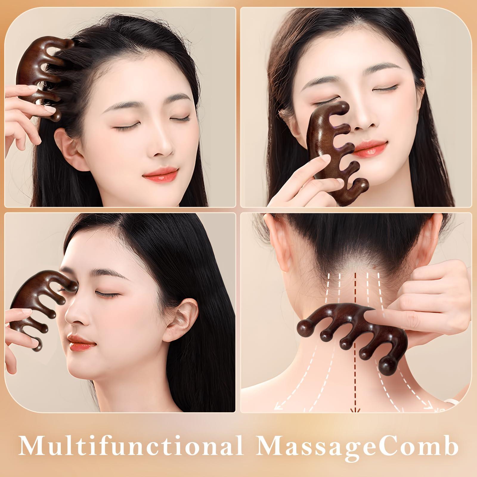 Cureder Wooden Scalp Massager - Handmade 100% Natural Green Sandalwood Wide Tooth Combs - Wood Massage Comb & Sandalwood Comb for Luxurious Hair Care - Image 9