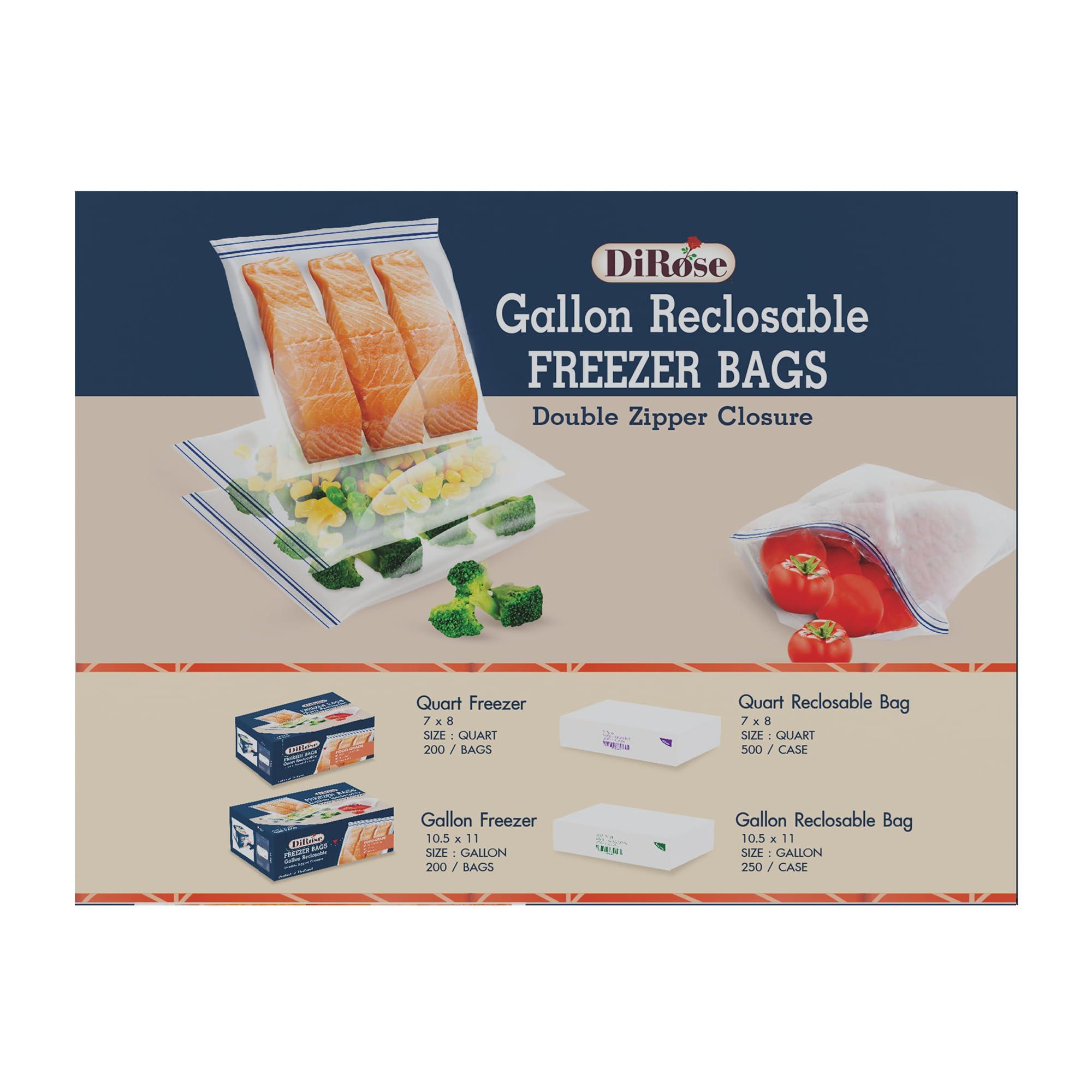 DiRose Reclosable Freezer Bags - 1 Gallon Size (200 Pack) | Double Zipper, Airtight Seal, BPA-Free, Premium Thick Heavy-Duty Bags for Safe and Secure Food Storage - Image 7