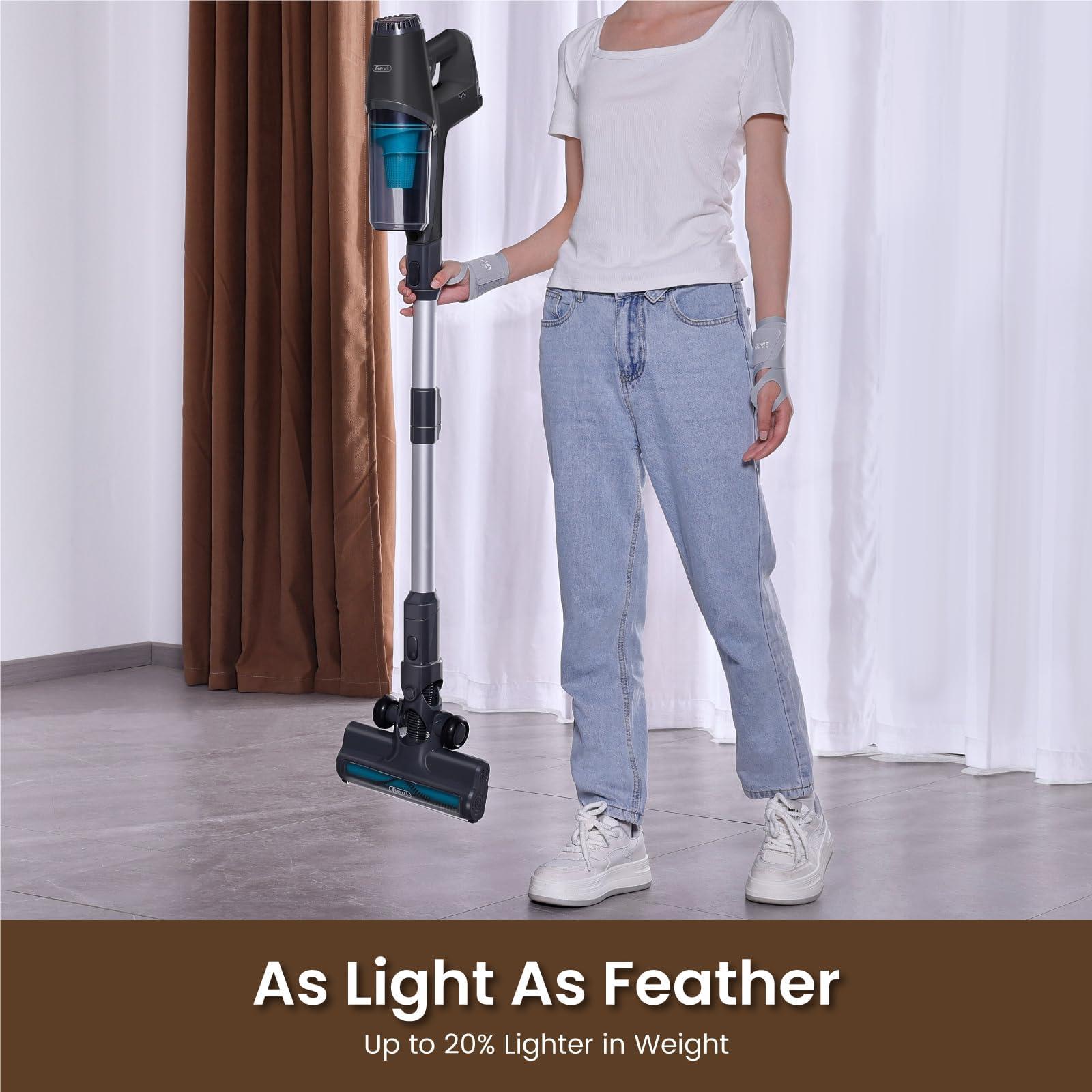 Cordless Vacuum Cleaner, 20Kpa Powerful Stick Vacuum Cordless, Up to 45mins Long-Lasting Battery Runtime, 6 in 1 Lightweight Vacuum Cordless for Hard Floors, Carpets and Pet Hair, Grey - Image 5