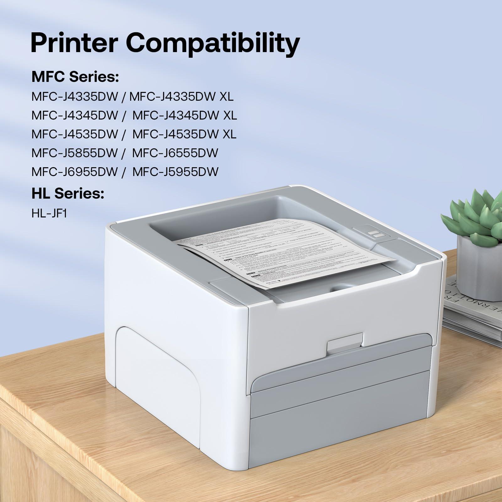 LC406XL Ink Cartridges Compatible for Brother LC406XL LC406 High Yield Work with Brother MFC-J4535DW MFC-J4335DW MFC-J5855DW MFC-J6555DW MFC-J6955DW Printer(Black, Cyan, Magenta, Yellow, 4Pack) - Image 2