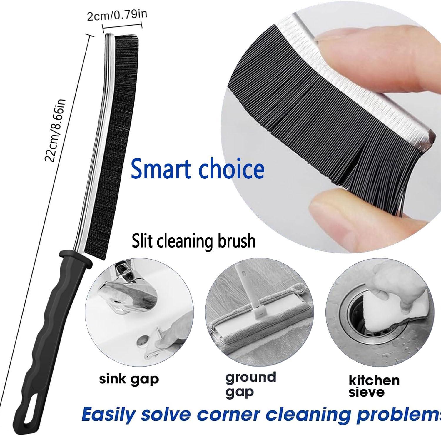 Crevice Cleaning Brush, Bathroom Gap Cleaning Brush, Hard Bristle Brush for Cleaning, Multifunctional Gap Brush, for Blind, Baseboard, Fan, Window or Sliding Door Track (5pcs) - Image 4