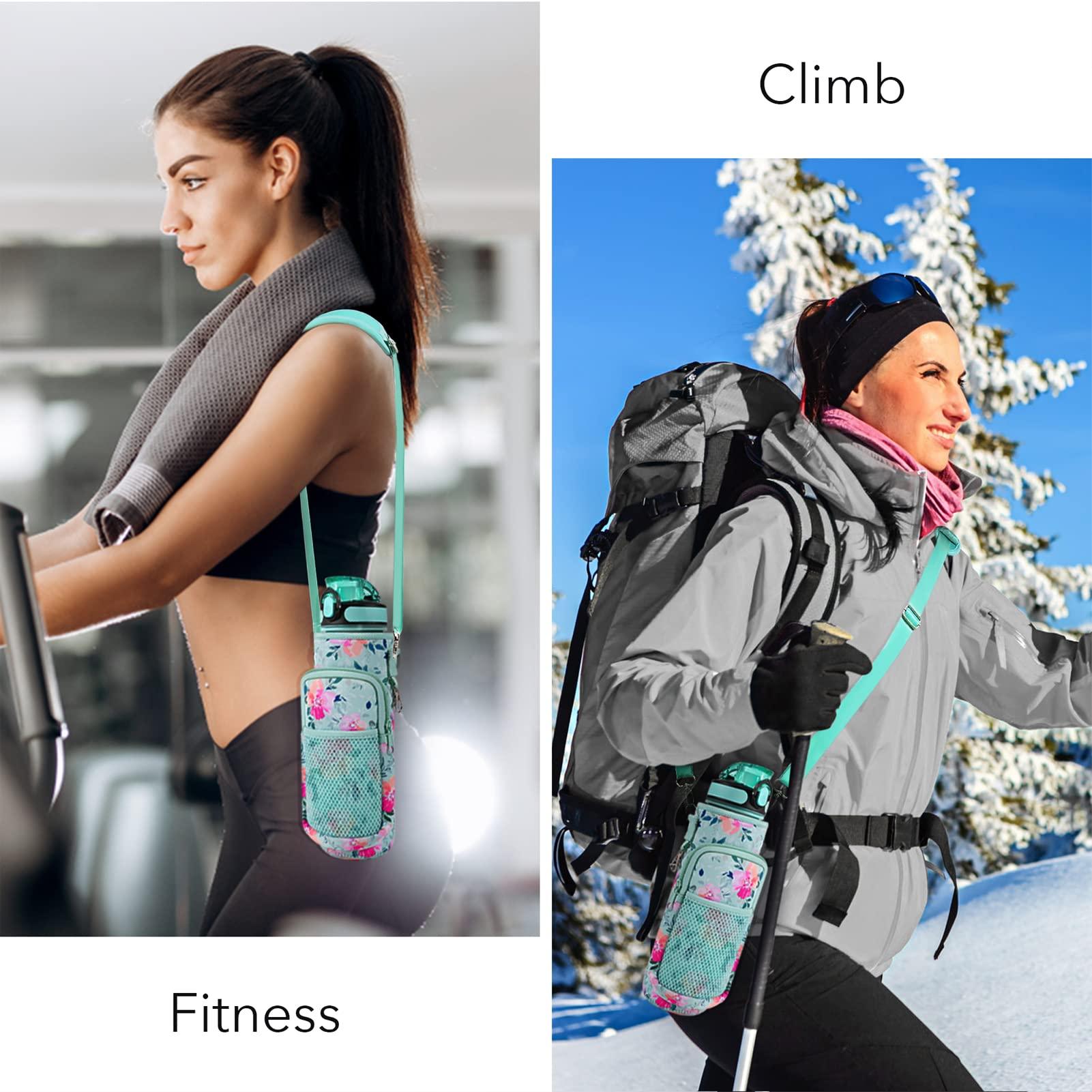 Newfad 32 oz Water Bottles with Straw & Strap, Motivational Water Bottles with Times to Drink, BPA Free Reusable Sports Water Bottle with Sleeve Carrier for Hiking, Travel, Running or Fitness - Image 7