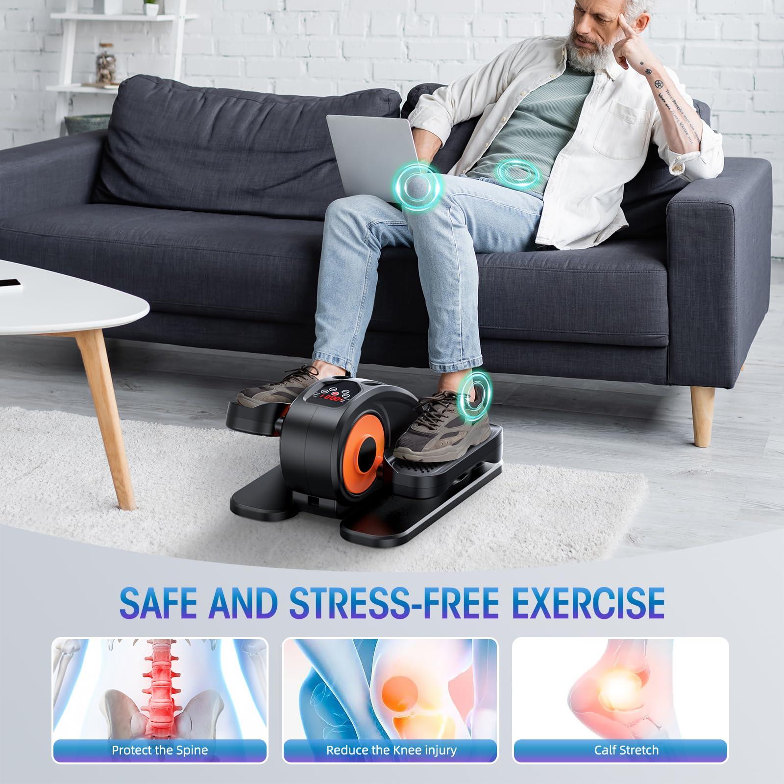 GUGTTR Under Desk Elliptical Machine, Ellipse Leg Exerciser for Seniors Fully Assembled, Quiet & Portable Electric Seated Pedal Exerciser with Remote Control & 12 Adjustable Speeds - Image 5