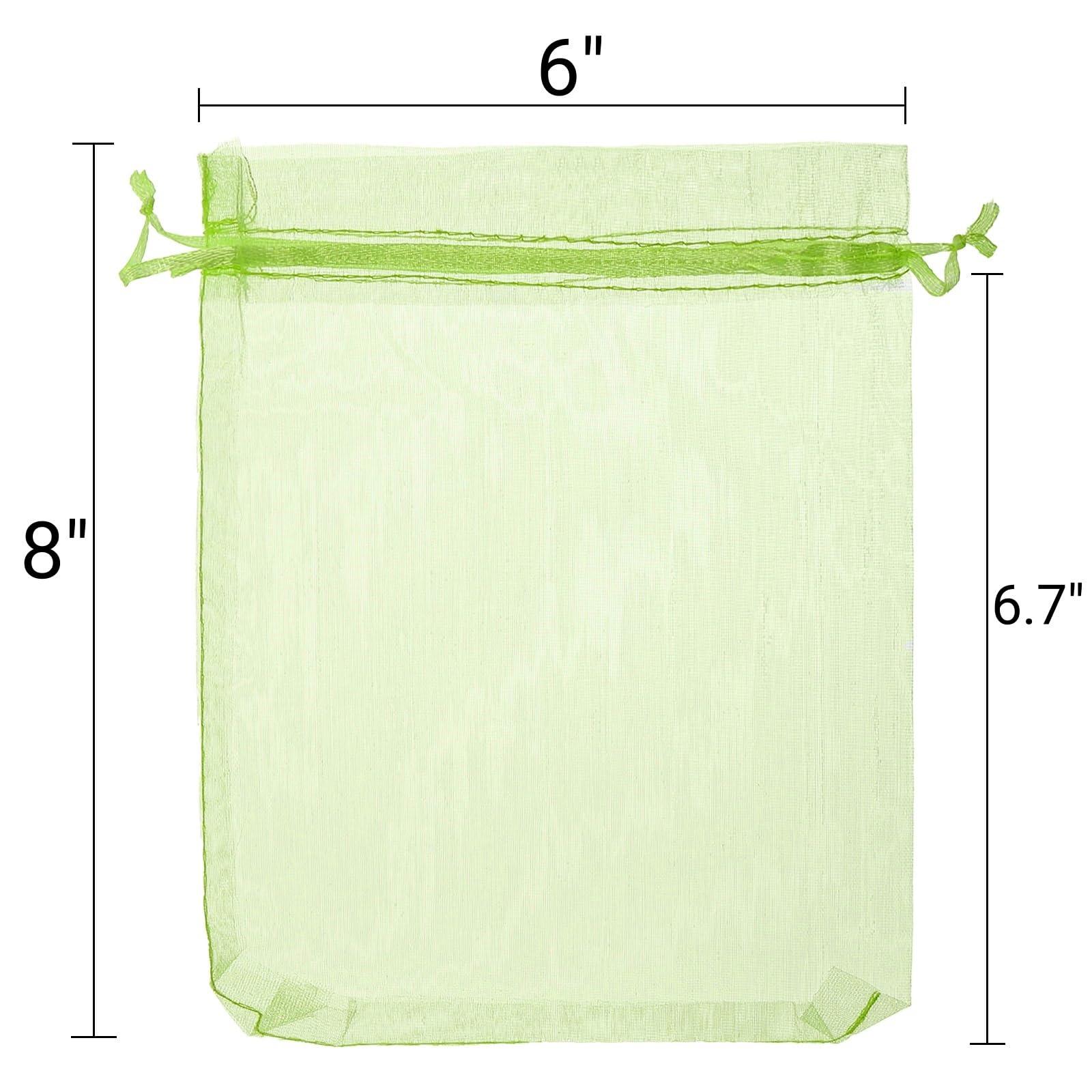 Tlence 150 PCS Fruit Protection Bags, 6 x 8 Inch Fruit Cover Mesh Bag, Garden Netting Bags with Drawstring, Reusable Barrier Bags for Plant Flower Mango, Protect Plants from Birds Squirrels, Green - Image 3