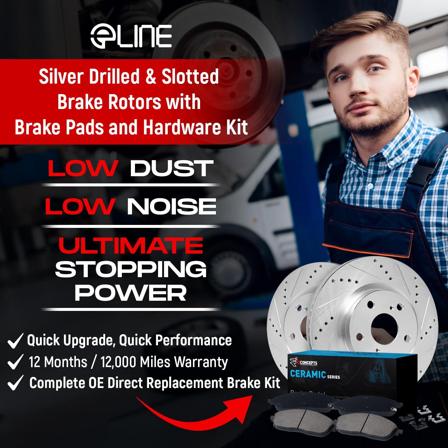 R1 Concepts Front and Rear Brakes and Rotors| Hardware Included| Front and Rear Ceramic Brake Pads and Rotors Kit| Fits 2019-2022 Genesis G70; 2018-2021 Kia Stinger - Image 3