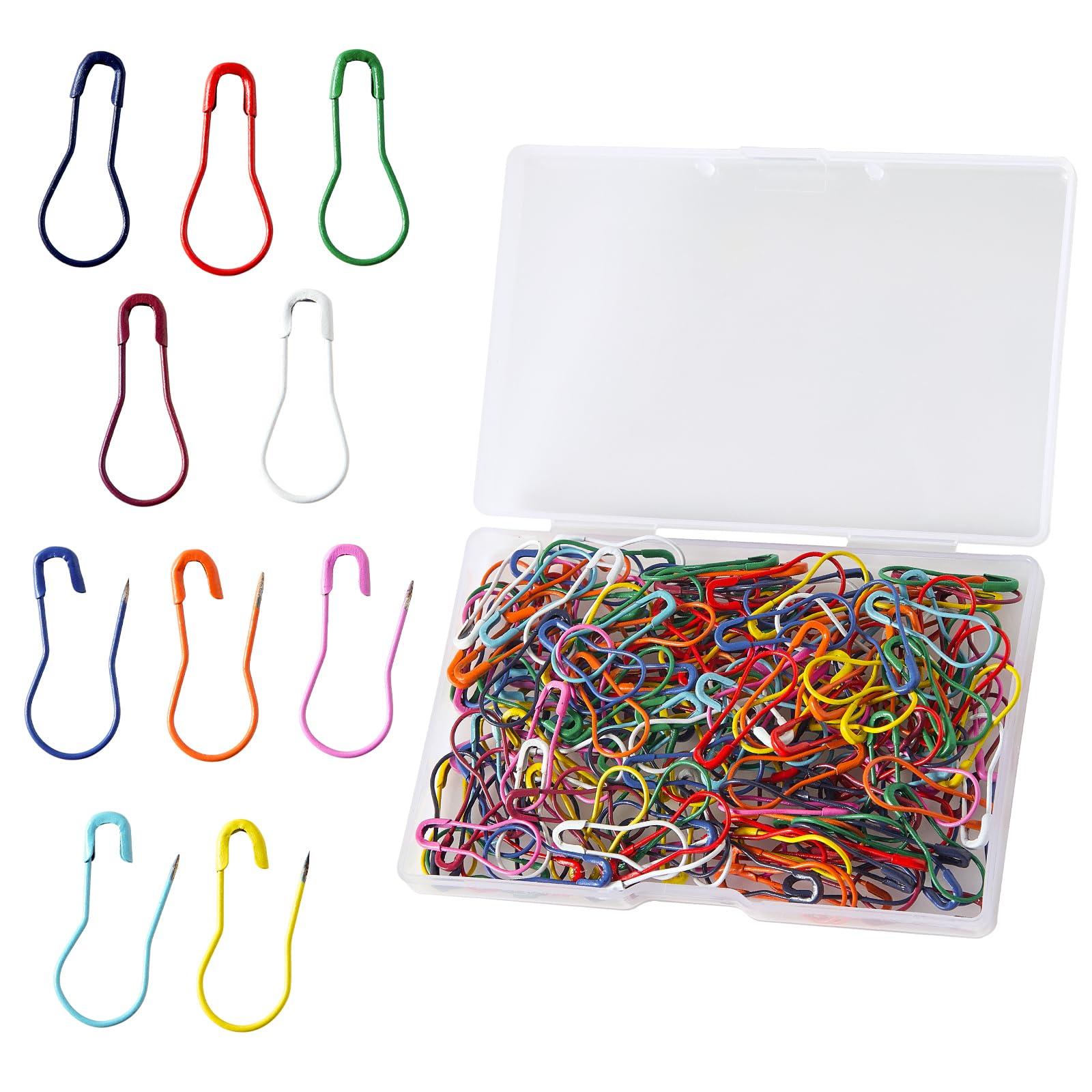 HNMZDS 200 Pieces Safety Bulb Pins,Mixed Colors Bulb Pin Gourd Safety Pin Metal Calabash Clothing Tag Pins for Knitting and DIY Project Craft Project, Home Accessories