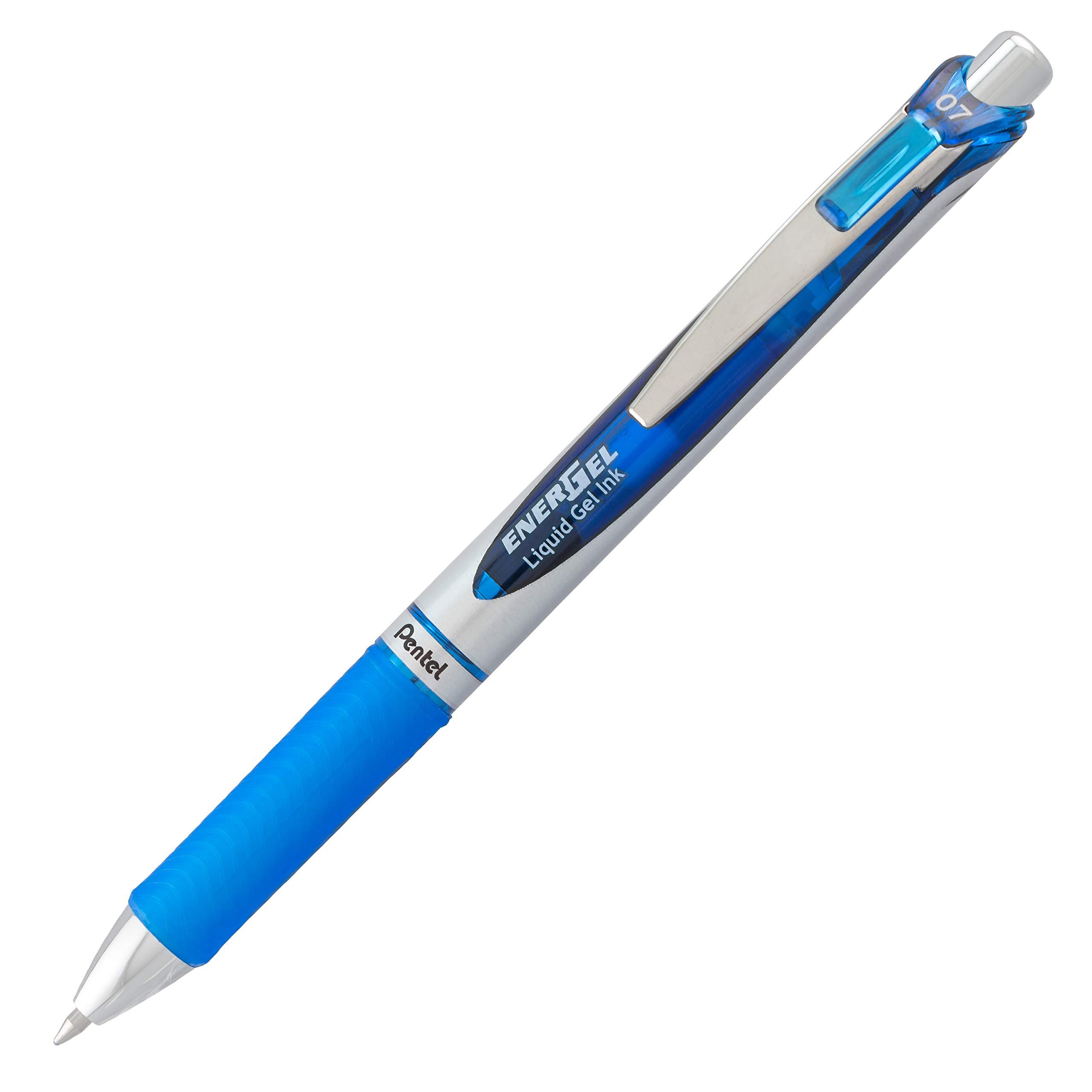 Pentel EnerGel RTX RT Liquid Gel Pen, Med, Metal Tip, (0.7mm), Blue Ink, Box of 12 (BL77PC12C1) - Image 2