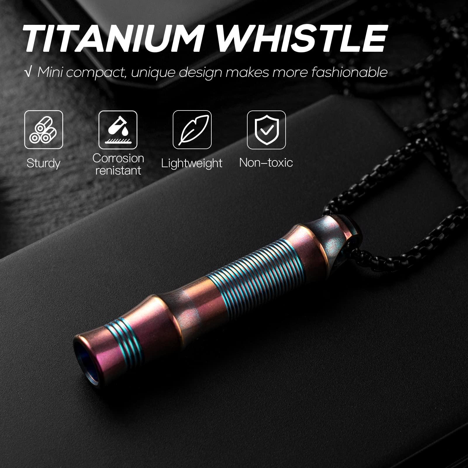 TISUR Titanium Emergency Whistle,EDC Safety Whistles Necklace Loud up to 120db,Survival Whistles for Survival,Hiking,Camping,Pets Training - Image 5