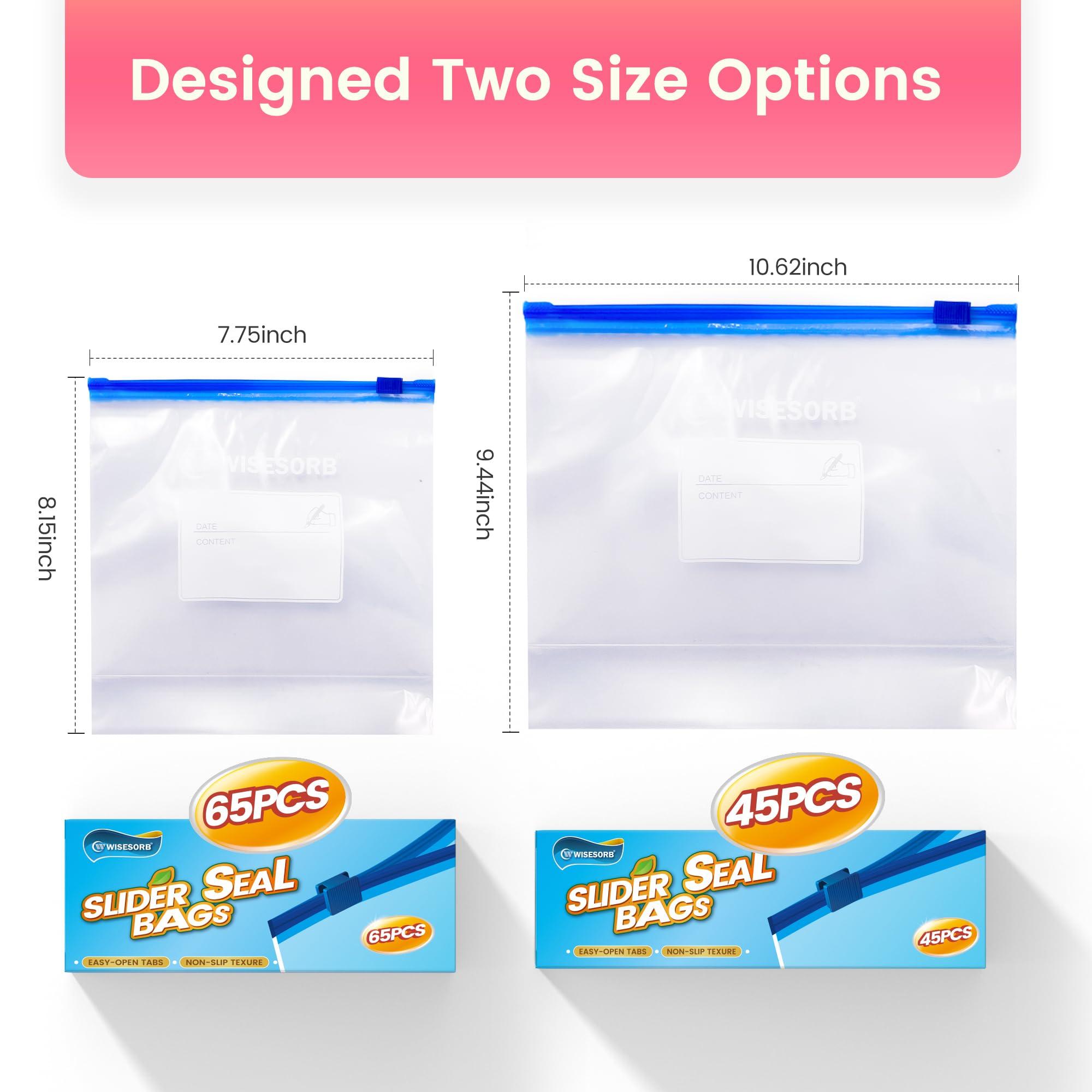 WiseFresh 65 Count Sandwich Bags, Food Storage Slider Bags for Preserve Freshness & Protect Flavor(65 Count/Pack, 1 Pack) - Image 2