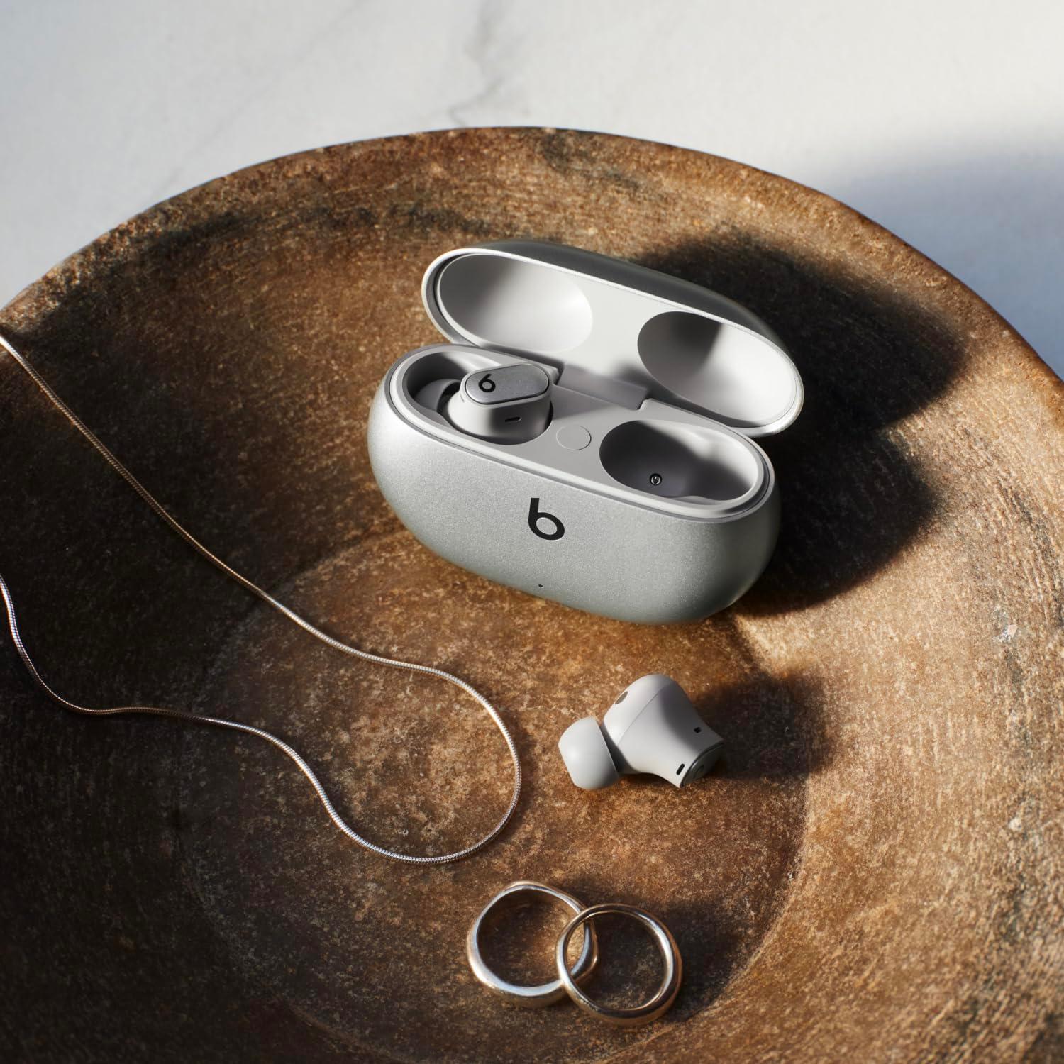 Beats Studio Buds + | True Wireless Noise Cancelling Earbuds, Enhanced Apple & Android Compatibility, Built-in Microphone, Sweat Resistant Bluetooth Headphones, Spatial Audio - Cosmic Silver - Image 4