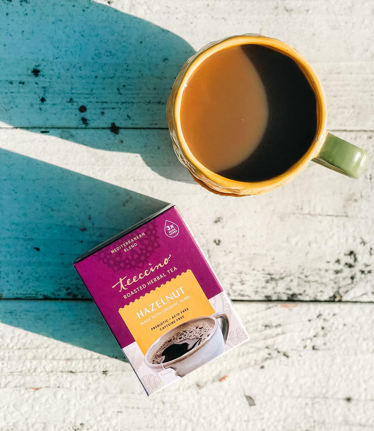Teeccino Hazelnut Herbal Tea - 25 Tea Bags - Rich & Roasted Herbal Tea That’s Caffeine Free & Prebiotic for Natural Energy, - Image 4