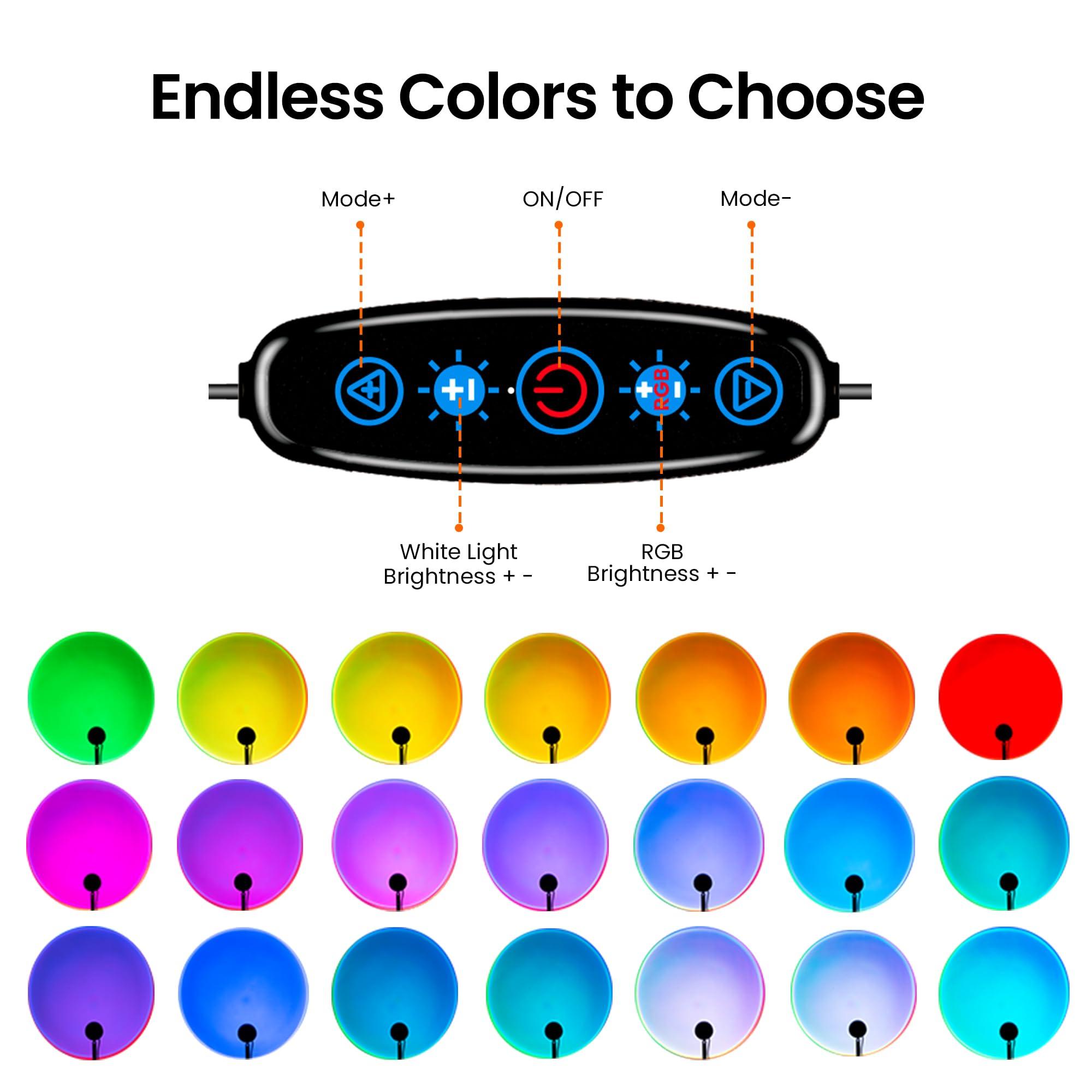 Tsrarey Sunset Lamp Projection, Not Only 21 Colors Sunset Lights, 180 Degree Rotation Led Light, Push Button Switch & APP Control Projector for Party Bedroom Decor - Image 4