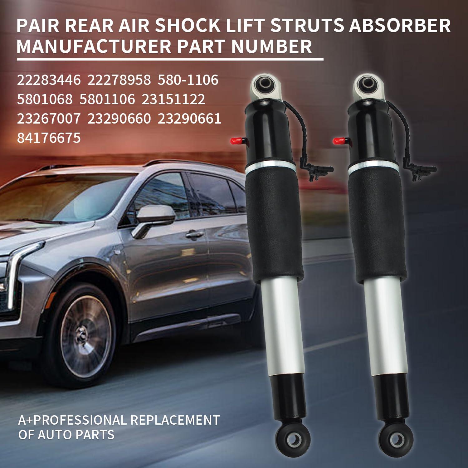 2PCS Rear Air Shock Strut Absorber Compatible with 2015-2021 Chevy Tahoe Suburban Cadillac Escalade ESV GMC Yukon XL 23151122 23267007 23290661(Pair Rear Shocks) - Image 3