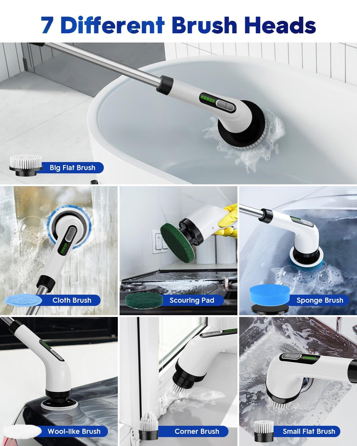 Electric Spin Scrubber for Cleaning Bathroom: Cordless Power Shower Scrubber - Electric Cleaning Brush for Tile Tub - Image 5