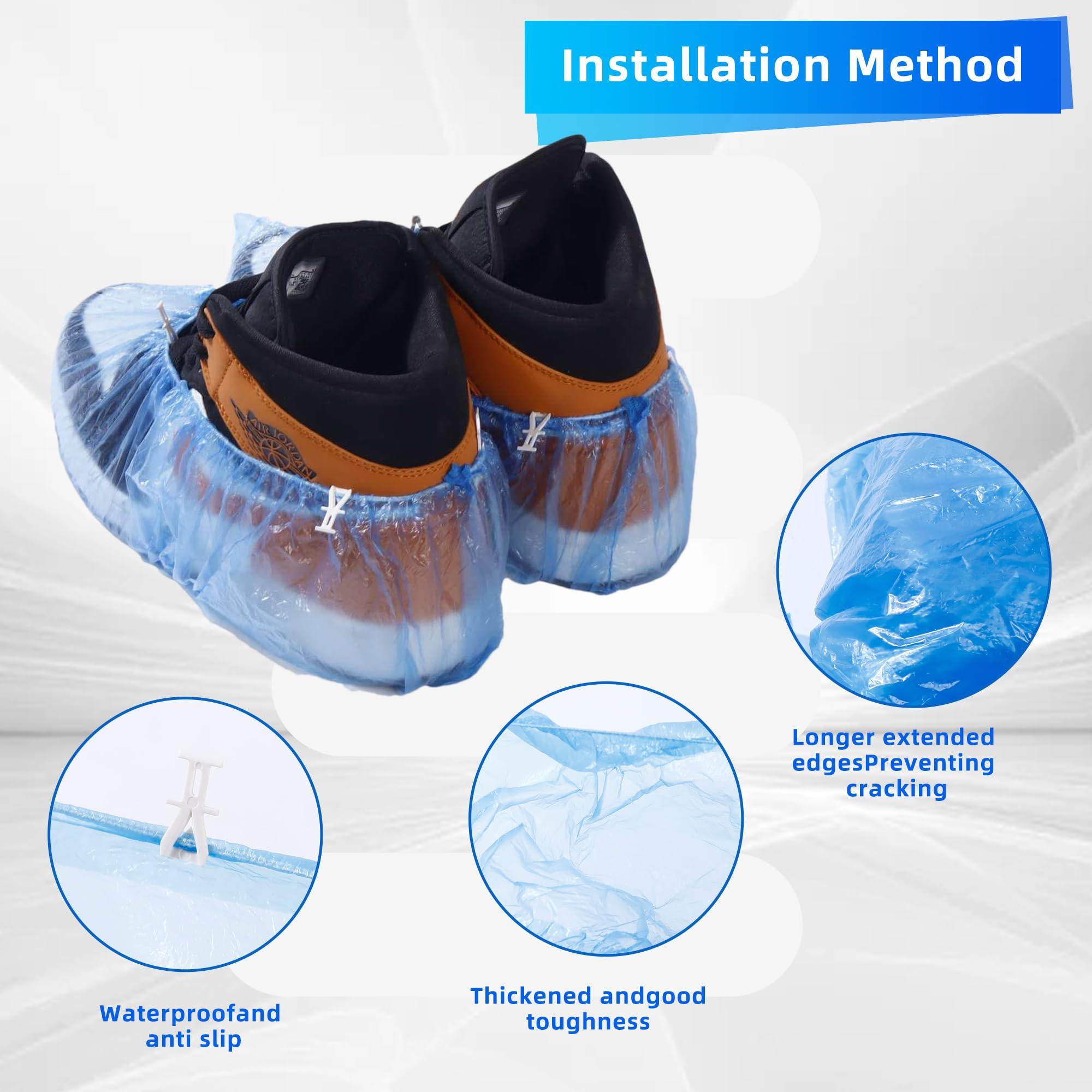 100 Pack of Disposable Shoe Covers for Indoors with T-buckle, Non-Slip Shoe Booties Covers for Automatic Shoe Dispensers, Can Be Used in Laboratories, Homes, Stores, and Other Public Places - Image 3