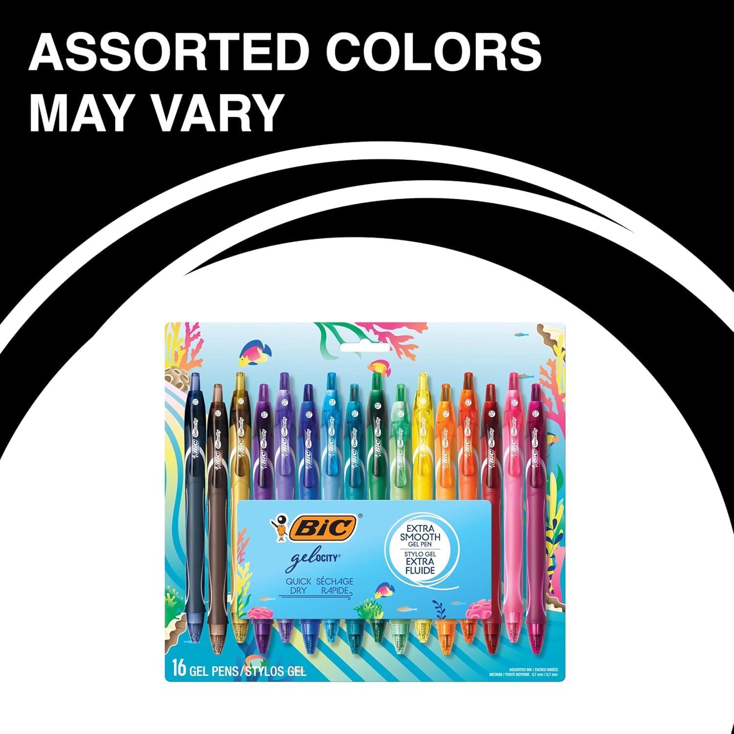 BIC Gelocity Quick Dry Ocean Themed Gel Pens, Medium Point (0.7mm), 16-Count Gel Pen Set, Colored Gel Pens for Note Taking and Journaling - Image 3