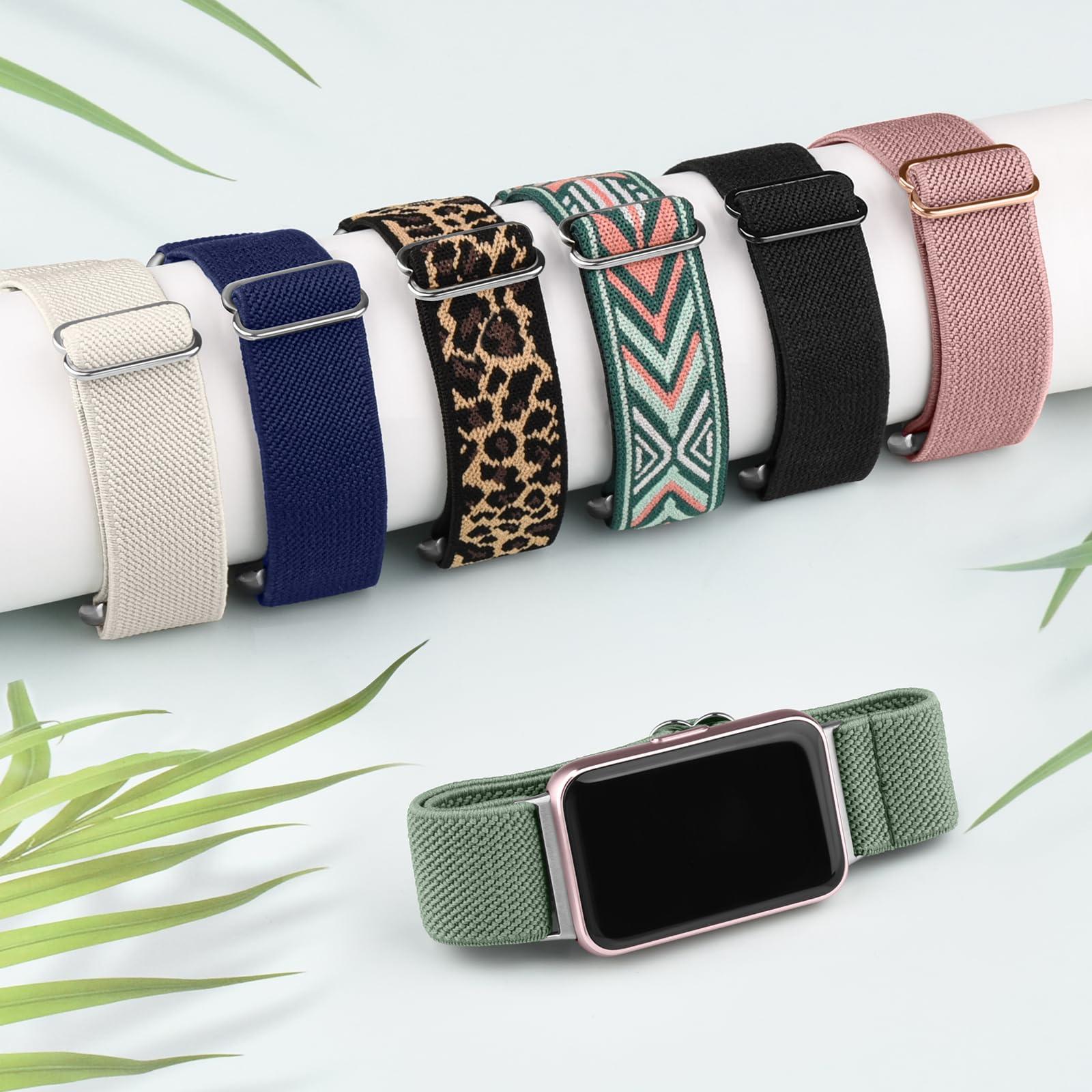 2 Pack Elastic Bands for Samsung Galaxy Fit 3 Band for Women Men, Soft Adjustable Stretchy Nylon Replacement Strap Compatible with Samsung Galaxy Fit 3 SM-R390 Smartwatch - Image 5