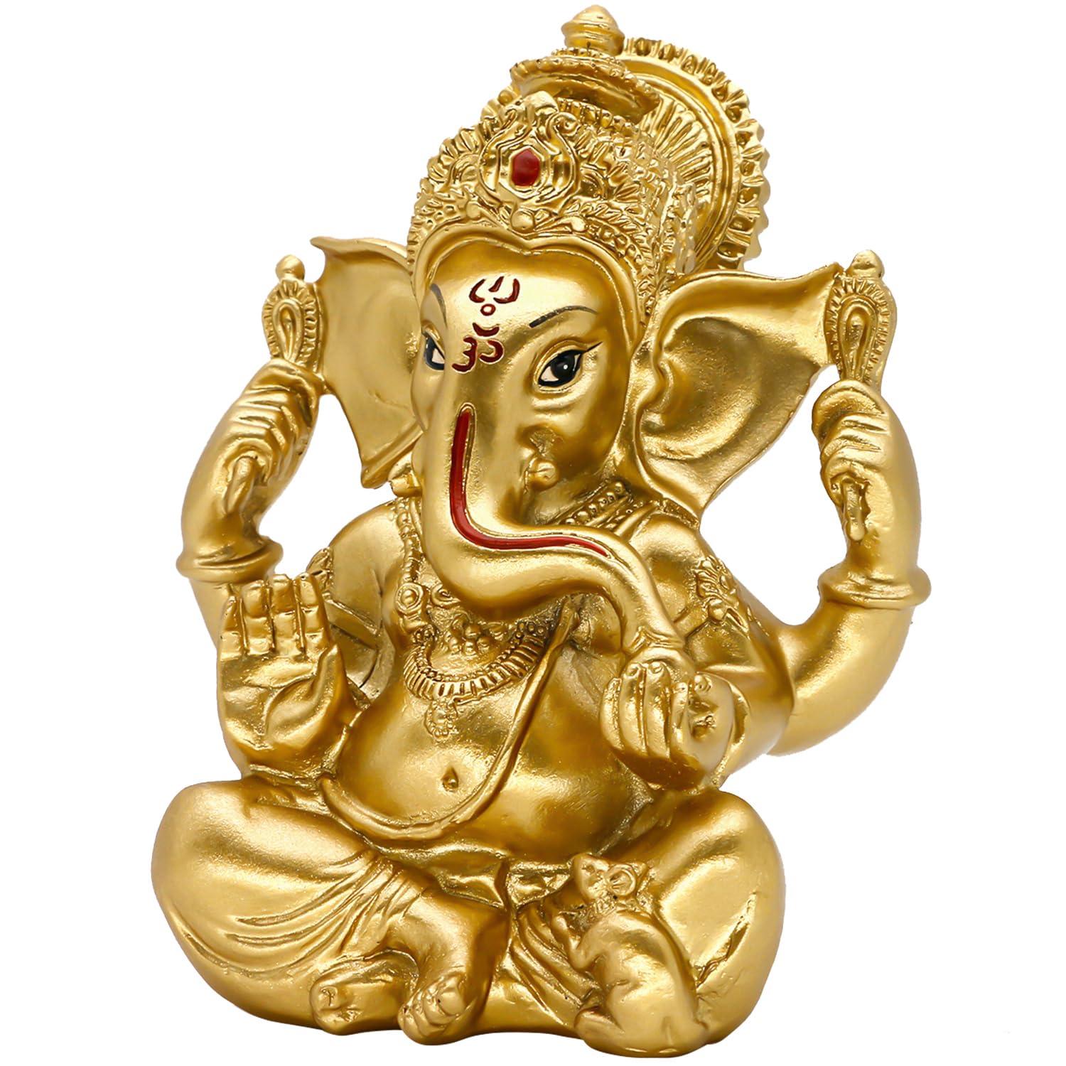 Hindu Ganesha Statue Diwali Decor - India God Lord Ganesh Ganpati Indian Idol Home Office Temple Mandir Puja Decor Altar Yoga Meditation Room Altar Shrine Kit Wedding Return Gift - Image 7