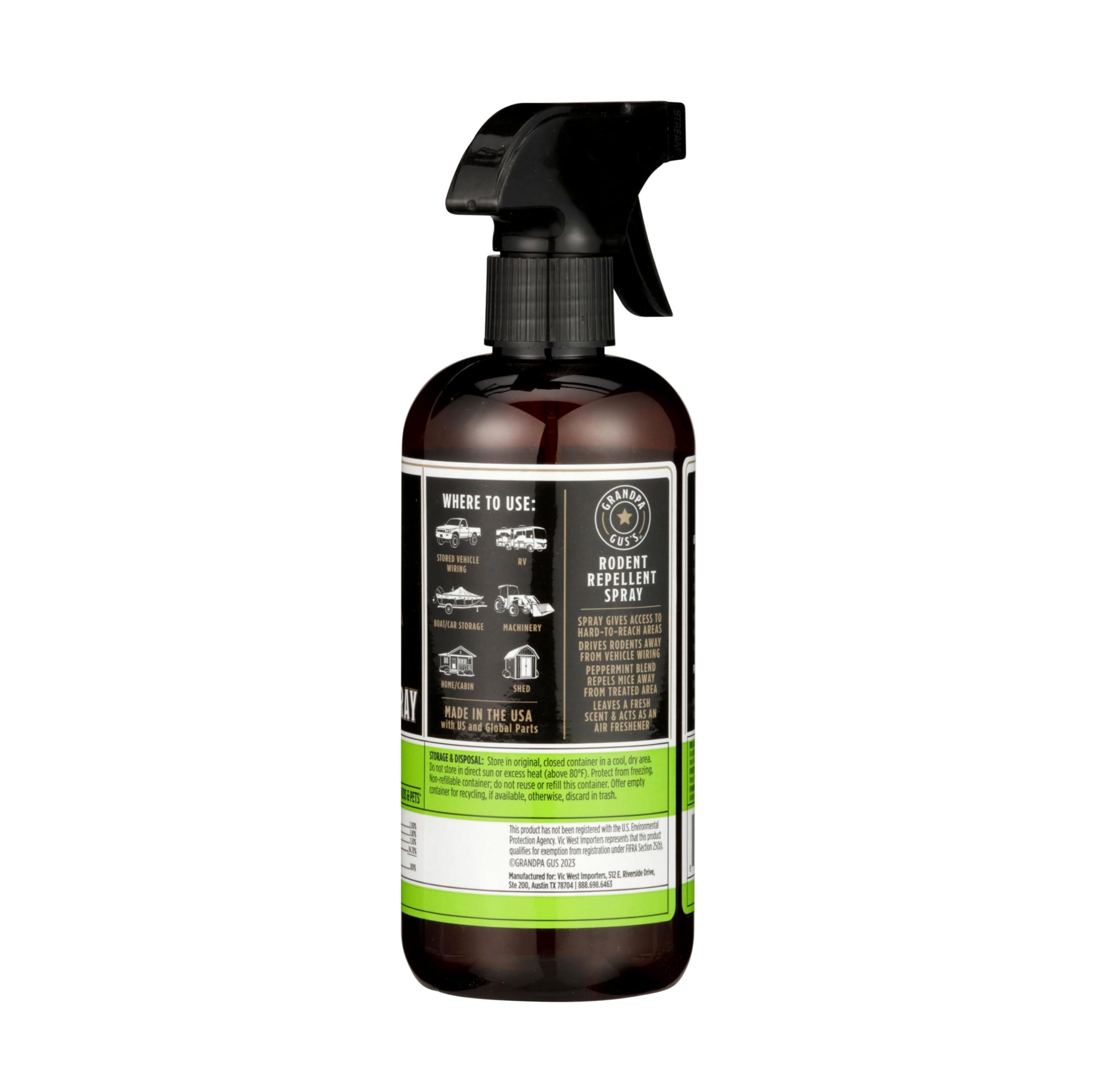 Grandpa Gus's Rodent Repellent Spray, Peppermint & Cinnamon Oil, Prevents Mouse/Rats from Nesting & Chewing on Wires, 16 fl oz (Pack of 1) - Image 9