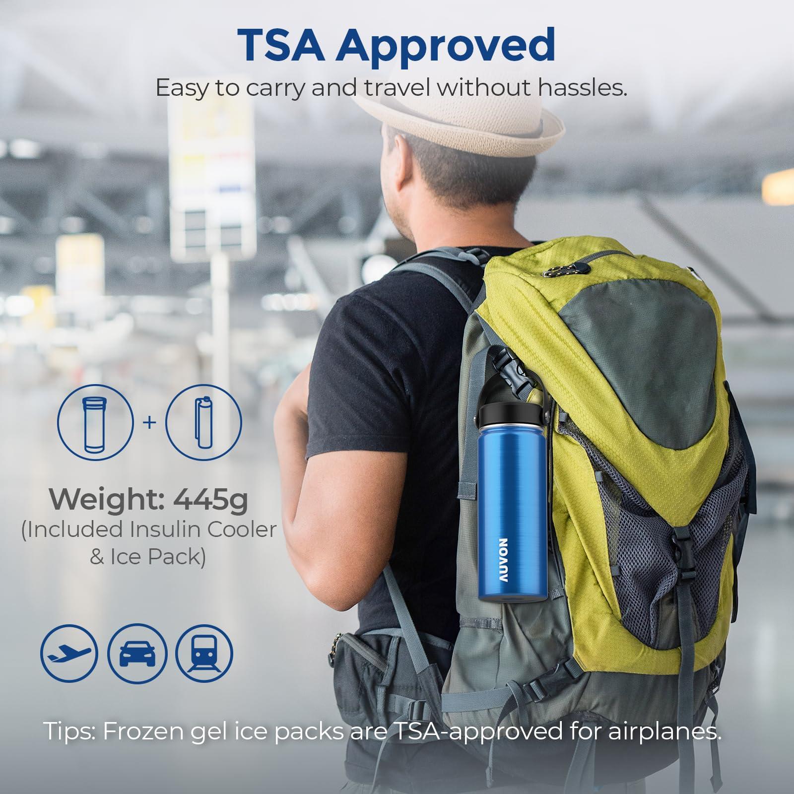 AUVON Portable Insulin Pen Cooler Travel Case for 2-3 Insulin Pens, TSA Approved Medication Cooler for Travel with Portable Handle Design for Easy to Carry, Diabetic Insulin Cooler with Gel Ice Pack - Image 7