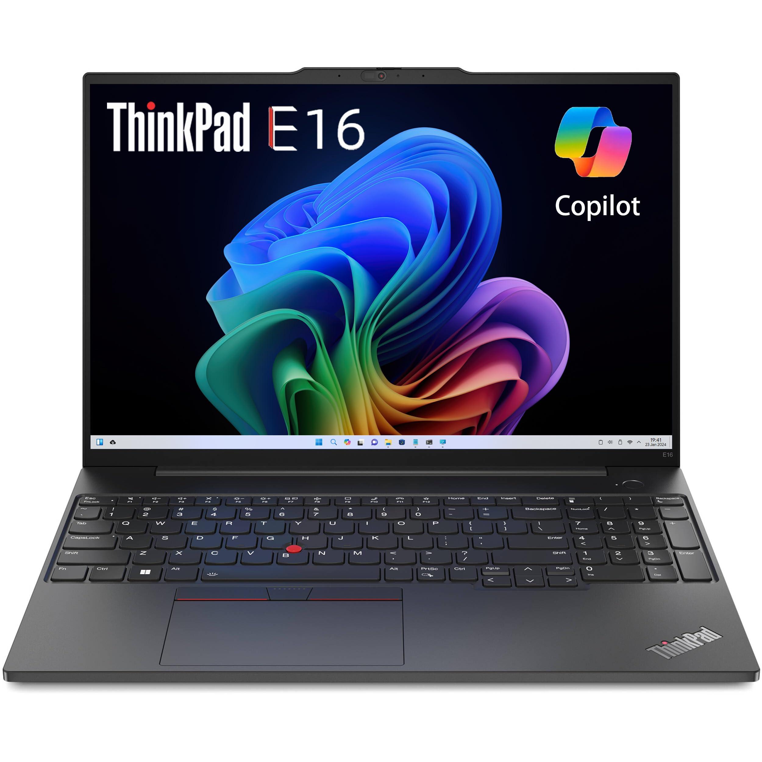 Lenovo ThinkPad E16 Business Laptop (16" FHD+ Display, AMD Ryzen 5 7530U(> Intel i7-1165G7), 16GB RAM, 512GB SSD) Fingerprint, Backlit, 1080p Webcam, WiFi 6, Ethernet, Win 11 Pro w/ Copilot, Black