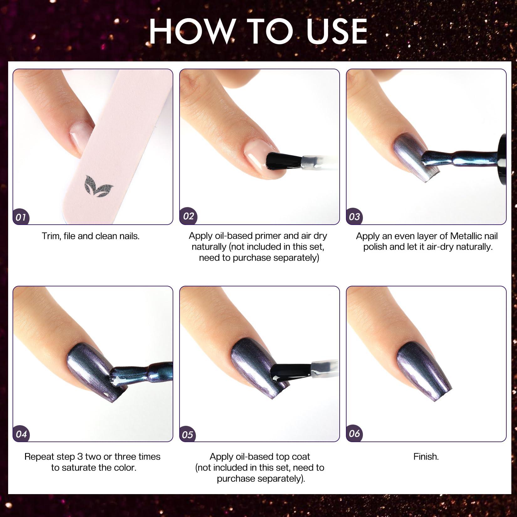 Morovan Fingernail Nail Polish Set: Holographic Metallic Lacquer Air Dry Nail Polish Regular Nail Pack 0.27oz Glitter Finger Nail Bulk Toenail Polish Kit Gift for Women - Image 7
