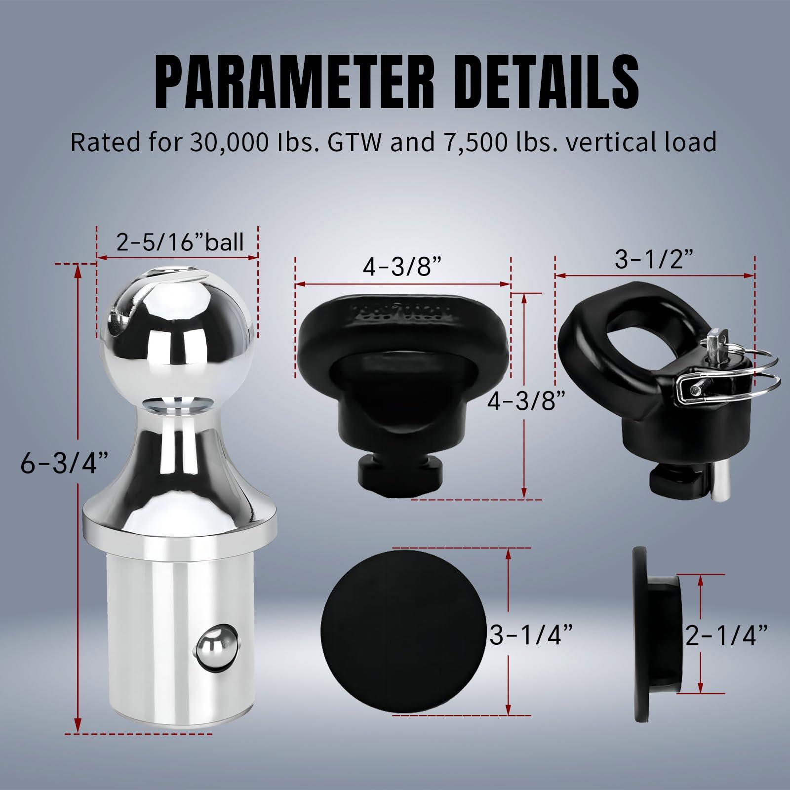 60618 Puck System Gooseneck Hitch Kit with Box, for 2013-2023 Dodge RAM 2500 3500, 2-5/16 Inch Gooseneck Ball for Truck Bed with 2 Gooseneck Safety Chain Anchors 30000 lbs GTW/ 7500 lbs VTW - Image 3