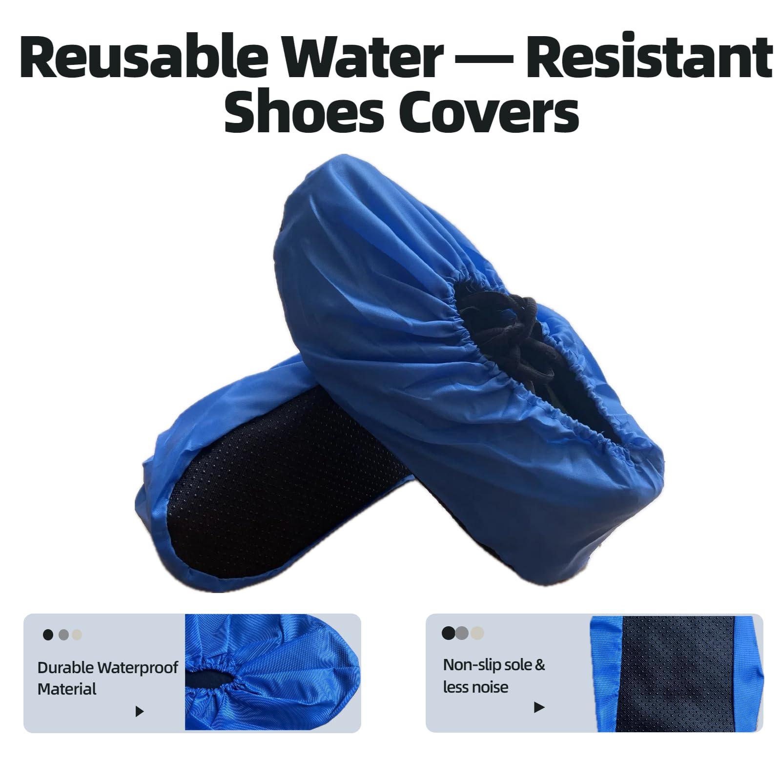 10 Pairs Washable Reusable Shoe Covers Light Weight Boot Covers Anti Slip Dustproof Booties For Indoor Household Office Laboratory (Multicolor, Large) - Image 2