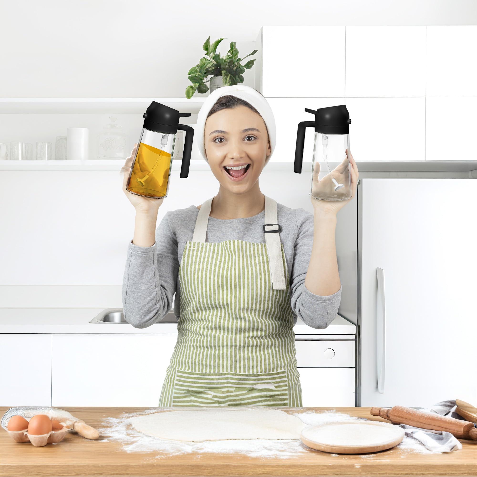 Oil Dispenser for Kitchen – Oil Sprayer for Cooking and Olive Oil Dispenser Spray Bottle, 2 in 1 Oil Dispenser and Oil Sprayer, Pourer & Oil Mister for Air Fryer, Barbecue, Salad 16oz/470ml (Black) - Image 5